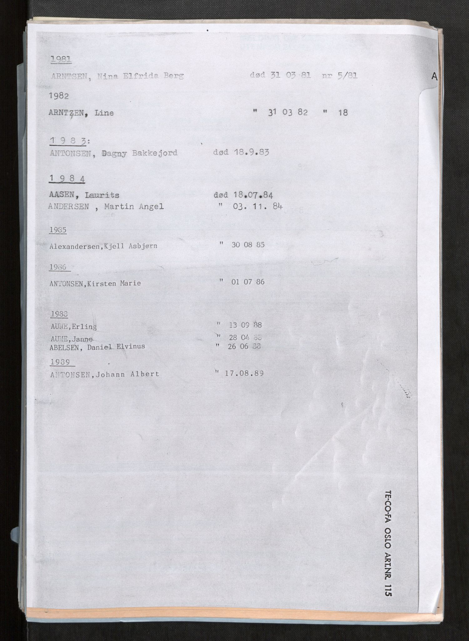 Vefsn lensmannskontor, SAT/A-5714/4/Gh/L0001: Dødsfallprotokoll, 1973-1990, s. 228
