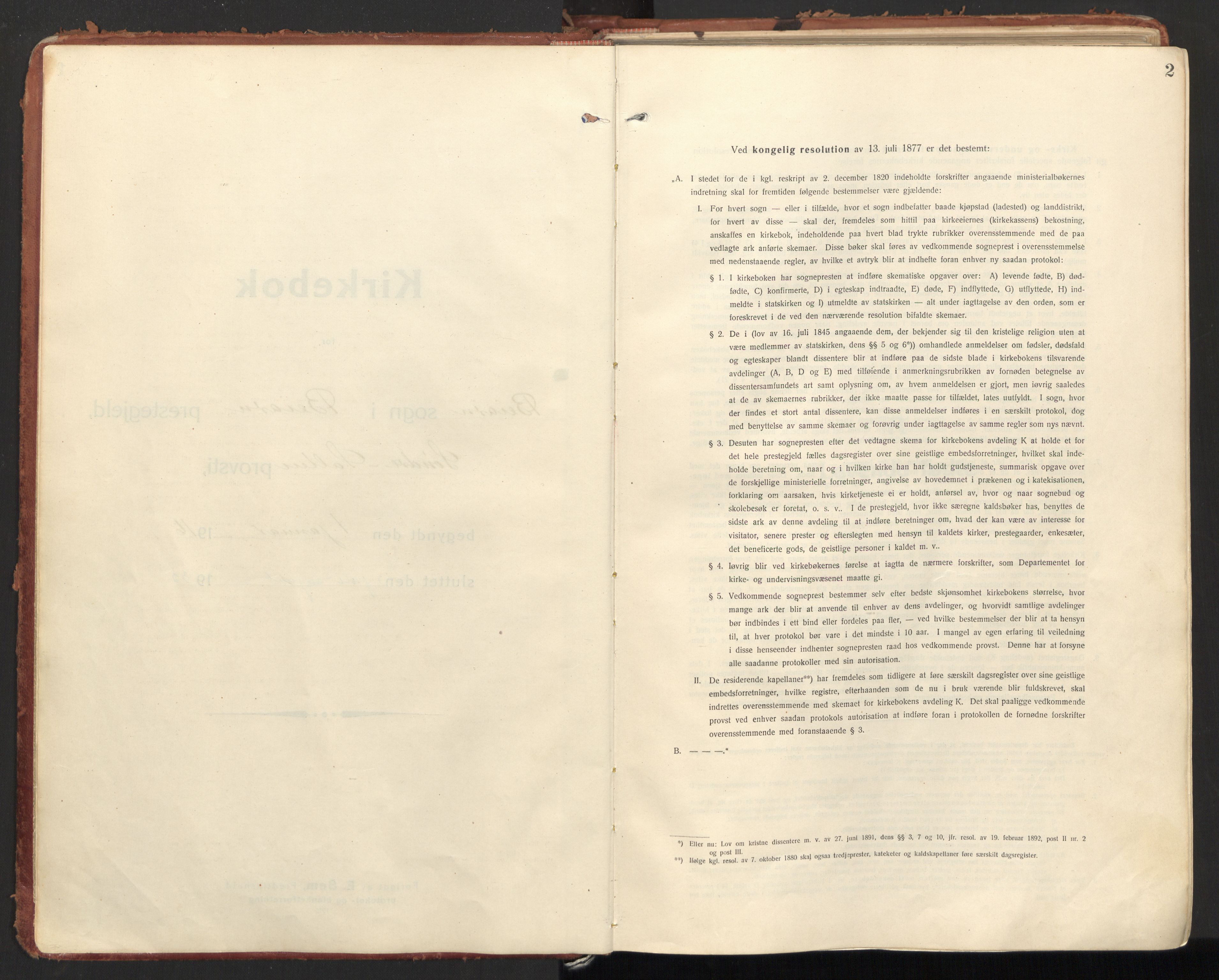 Ministerialprotokoller, klokkerbøker og fødselsregistre - Nordland, SAT/A-1459/846/L0650: Ministerialbok nr. 846A08, 1916-1935, s. 2