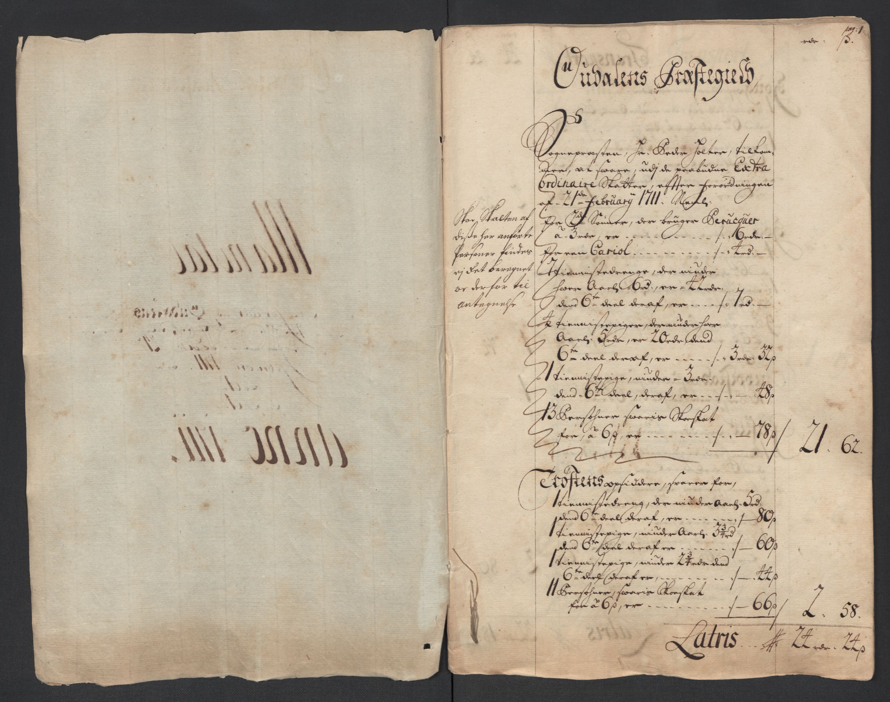 Rentekammeret inntil 1814, Reviderte regnskaper, Fogderegnskap, AV/RA-EA-4092/R13/L0848: Fogderegnskap Solør, Odal og Østerdal, 1711, s. 319