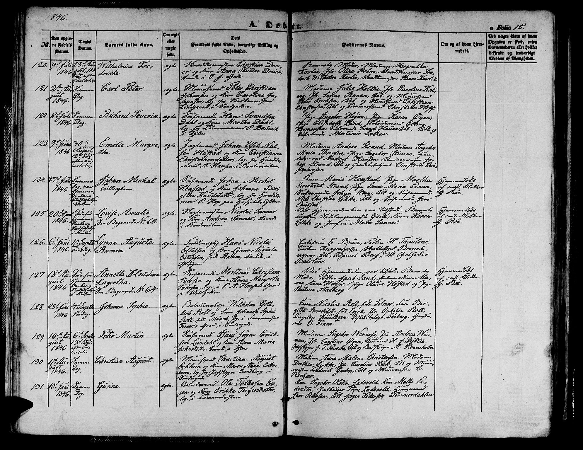 Ministerialprotokoller, klokkerbøker og fødselsregistre - Sør-Trøndelag, SAT/A-1456/602/L0137: Klokkerbok nr. 602C05, 1846-1856, s. 15