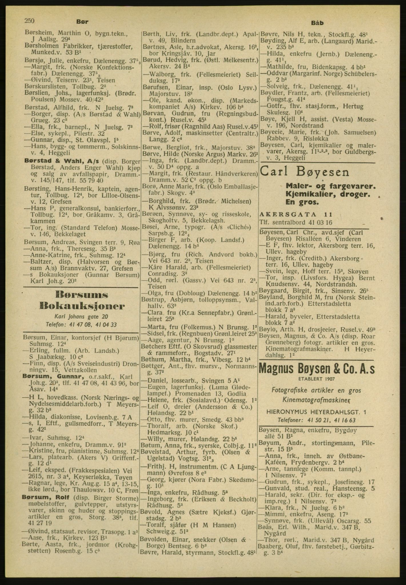 Kristiania/Oslo adressebok, PUBL/-, 1952, s. 250