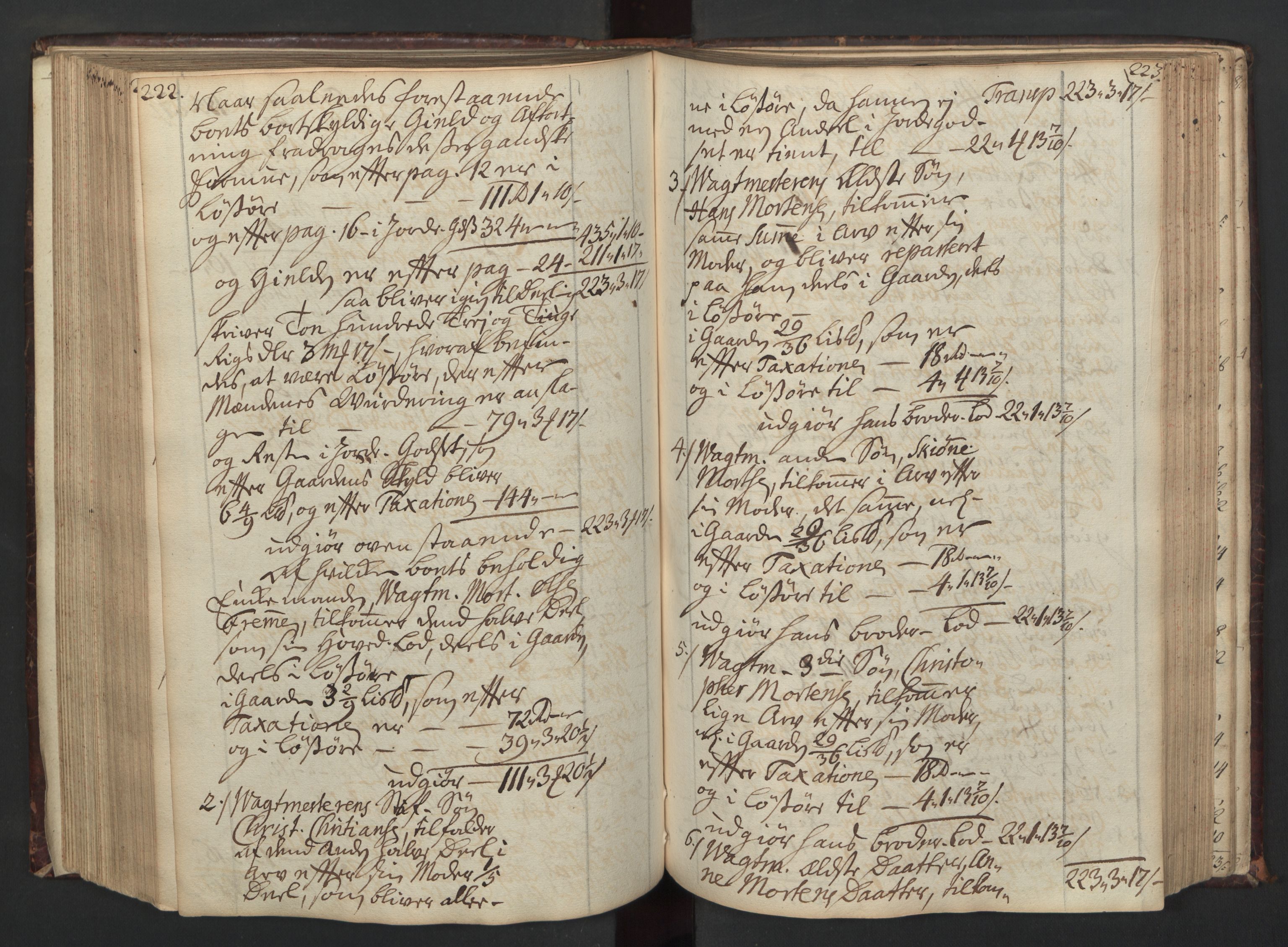 Forsvaret, Generalauditøren, AV/RA-RAFA-1772/F/Fj/Fjc/L0006: Skifteprotokol for 1ste søndenfjeldske dragonregiment, 1735-1763, s. 222-223