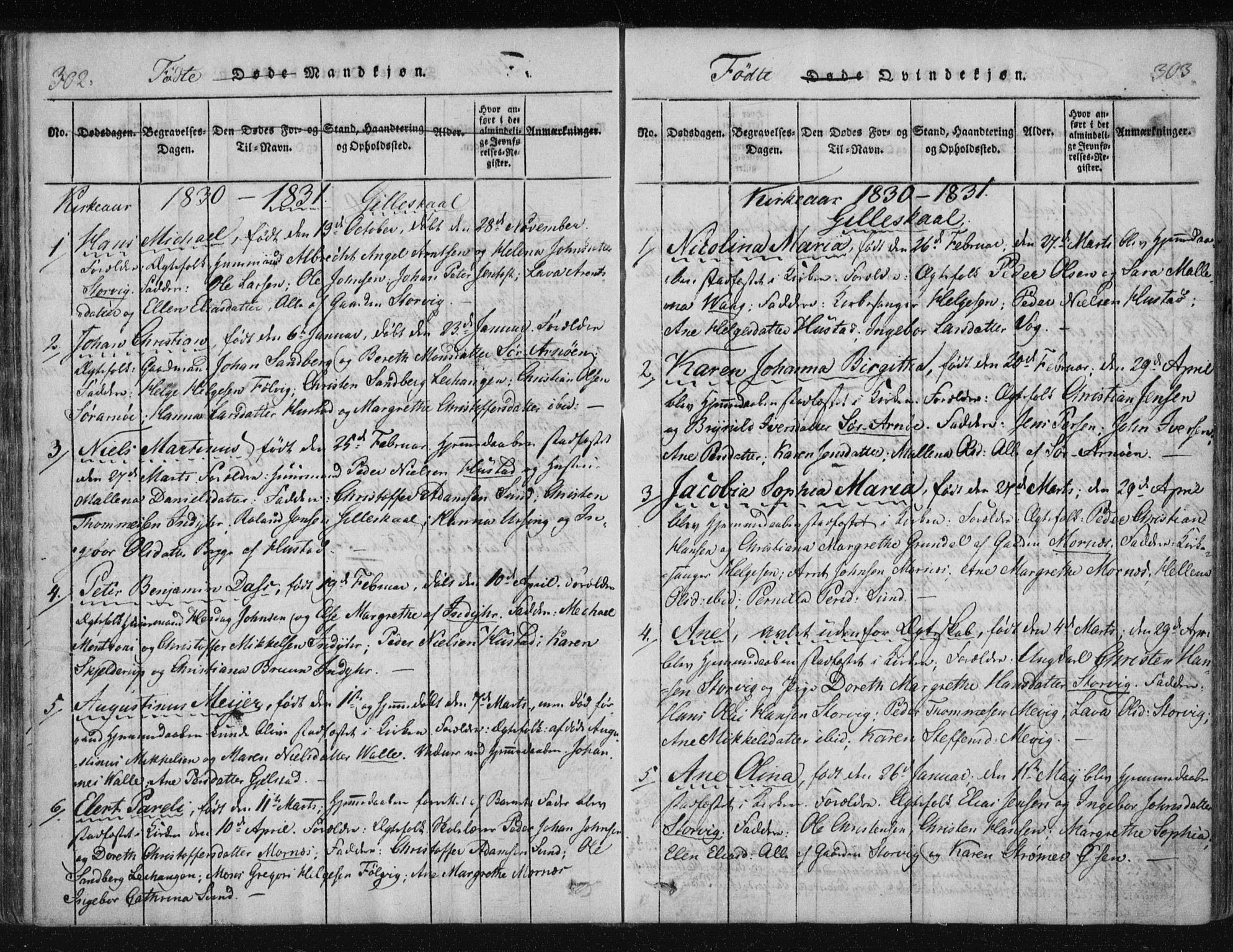 Ministerialprotokoller, klokkerbøker og fødselsregistre - Nordland, AV/SAT-A-1459/805/L0096: Ministerialbok nr. 805A03, 1820-1837, s. 302-303