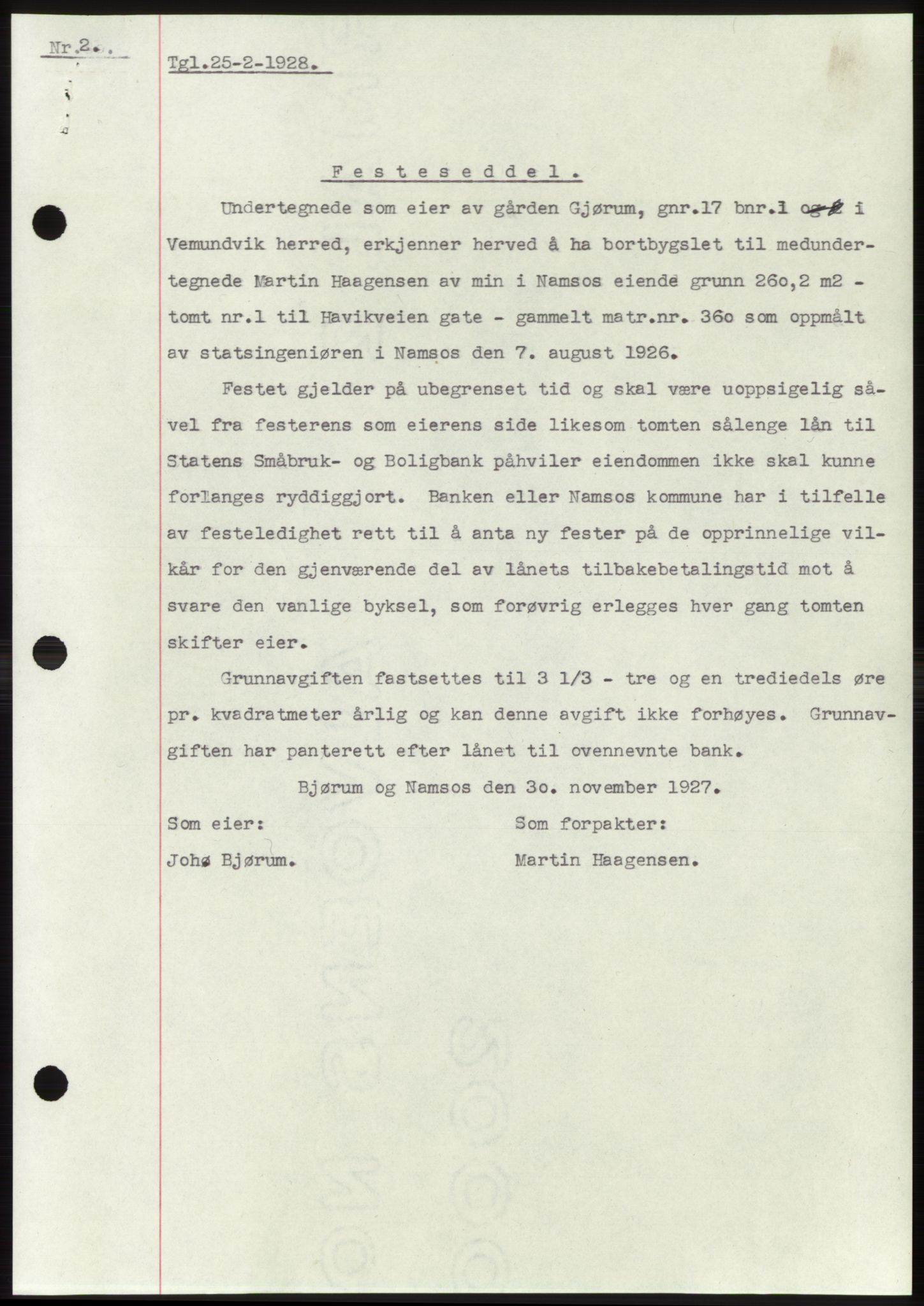 Namdal sorenskriveri, SAT/A-4133/1/2/2C: Pantebok nr. -, 1926-1930, Tingl.dato: 25.02.1928