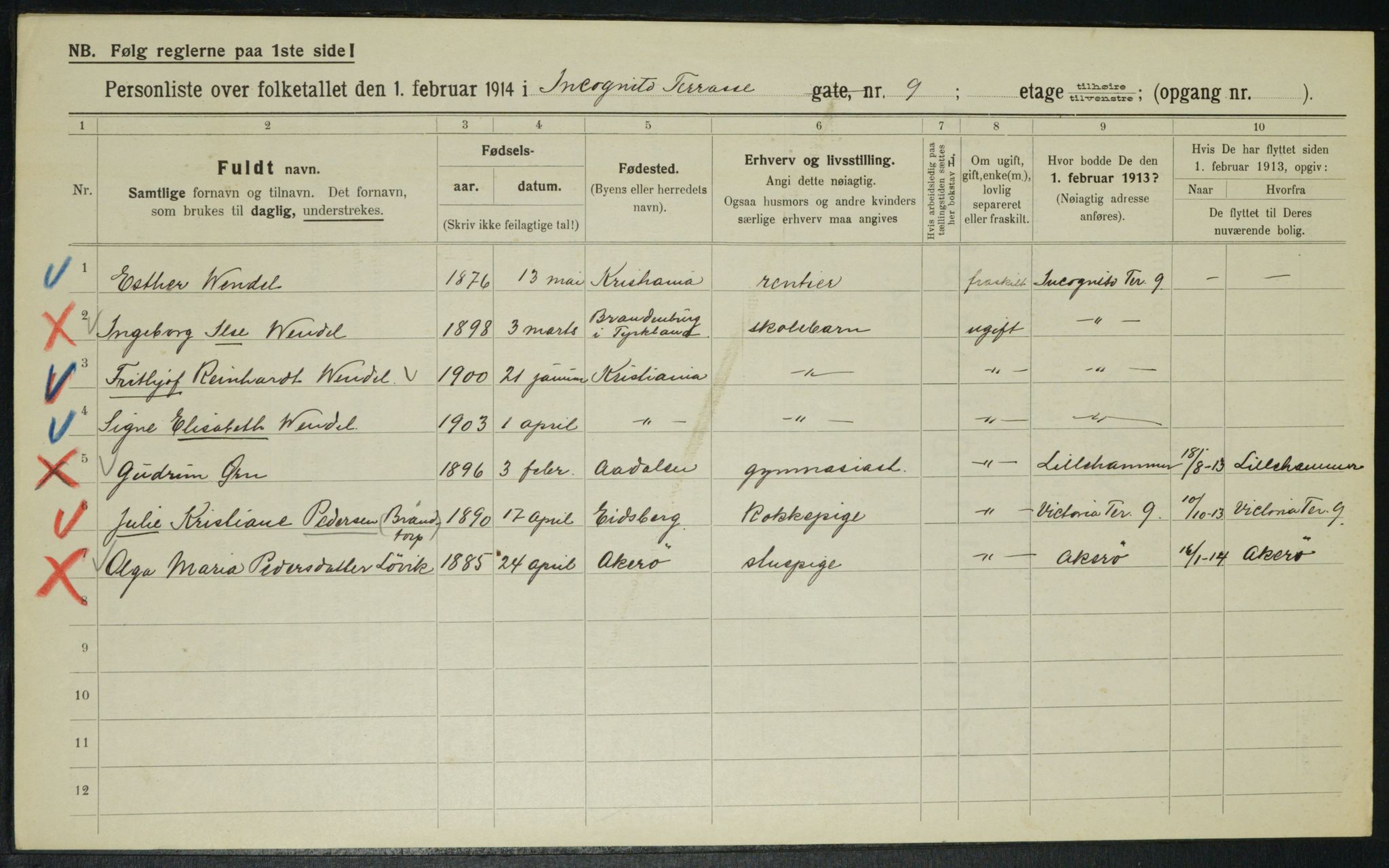 OBA, Kommunal folketelling 1.2.1914 for Kristiania, 1914, s. 44501