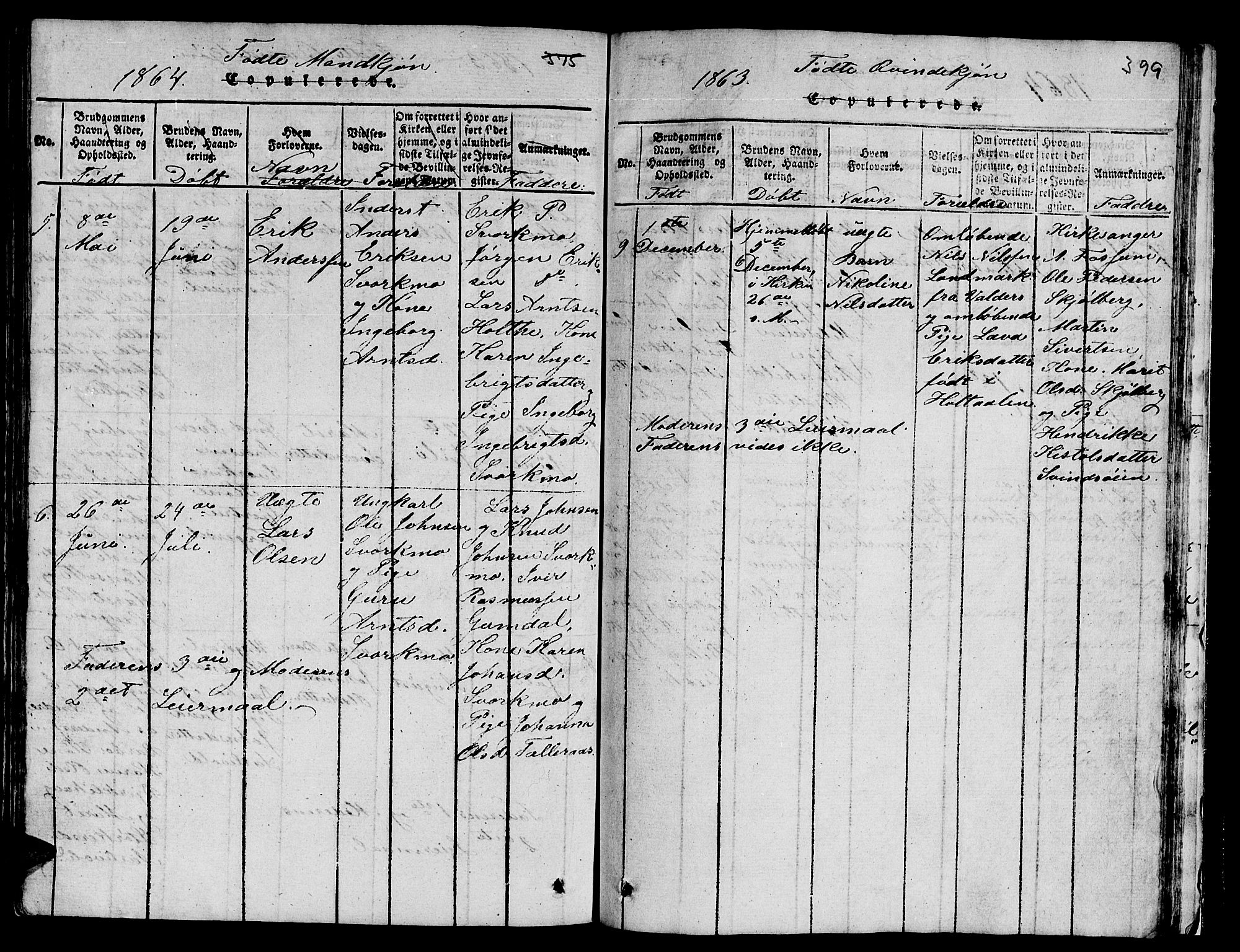 Ministerialprotokoller, klokkerbøker og fødselsregistre - Sør-Trøndelag, AV/SAT-A-1456/671/L0842: Klokkerbok nr. 671C01, 1816-1867, s. 398-399