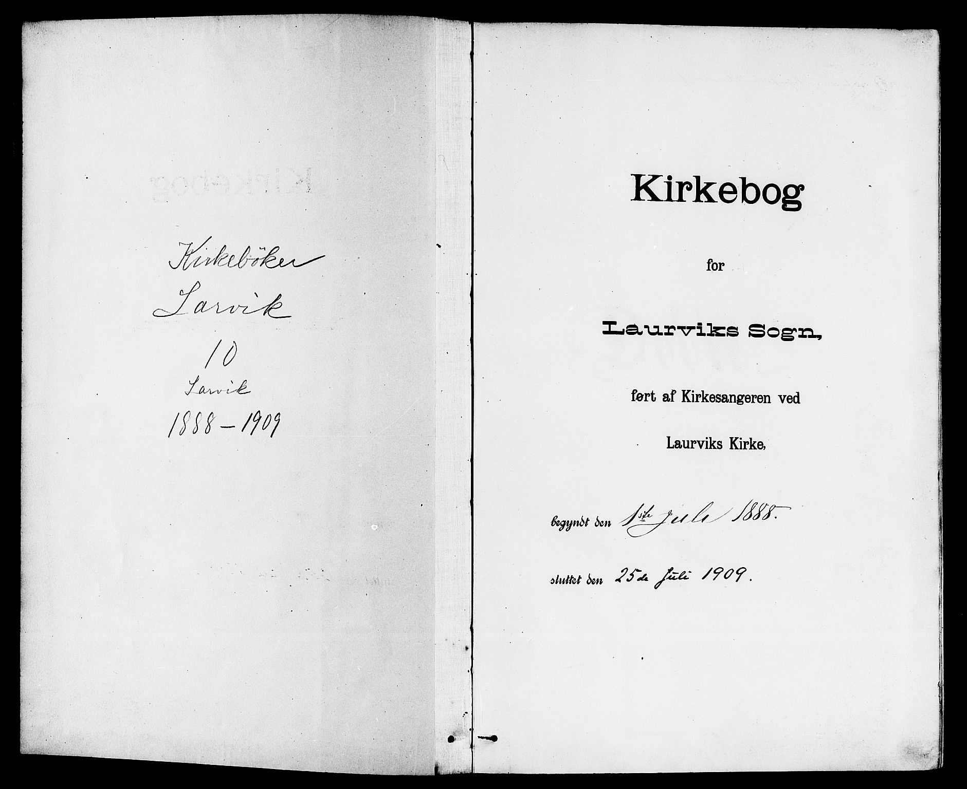 Larvik kirkebøker, SAKO/A-352/G/Ga/L0005: Klokkerbok nr. I 5, 1888-1909