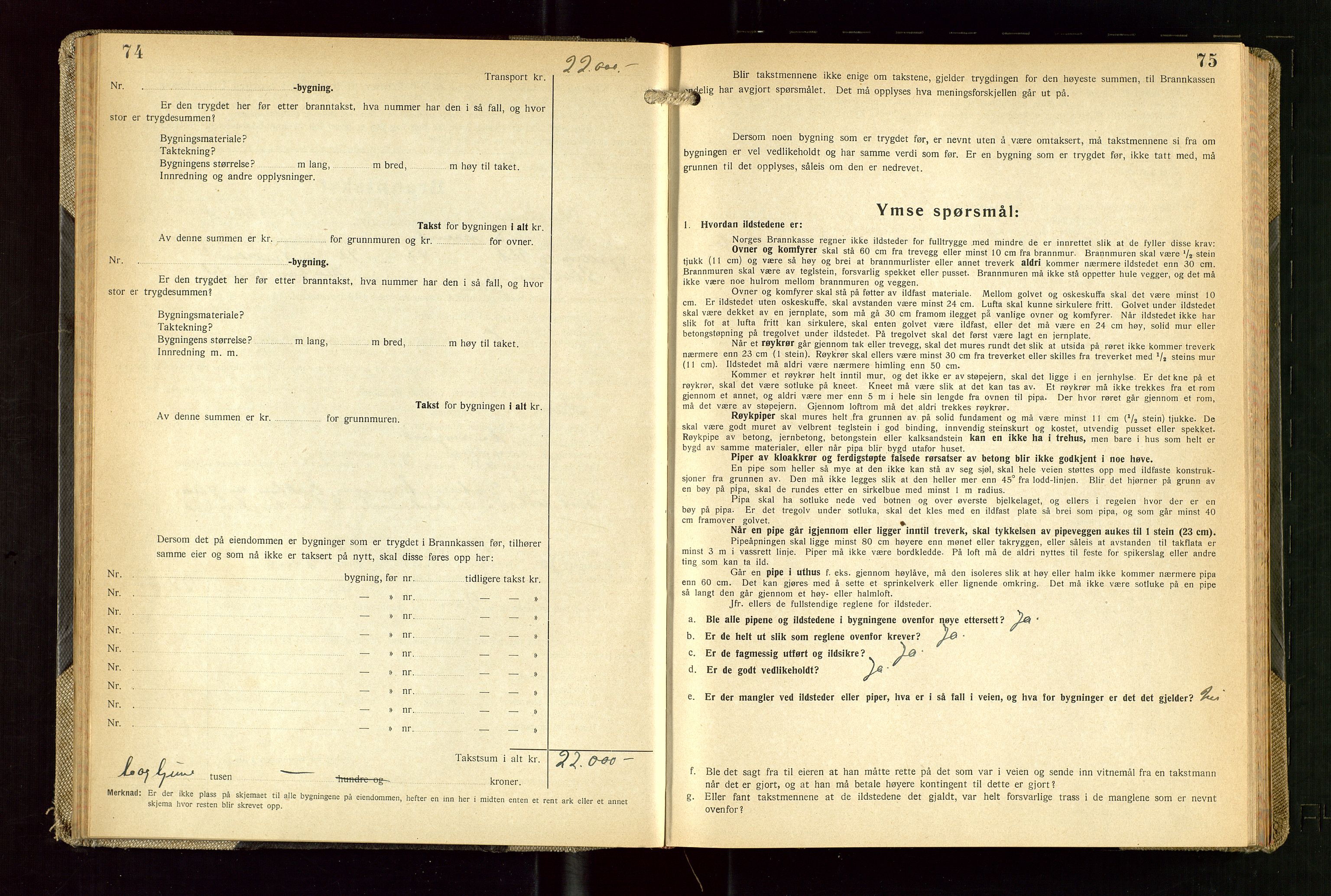 Skudenes lensmannskontor, AV/SAST-A-100444/Gob/L0003: "Brandtakstprotokoll", 1942-1954, s. 74-75