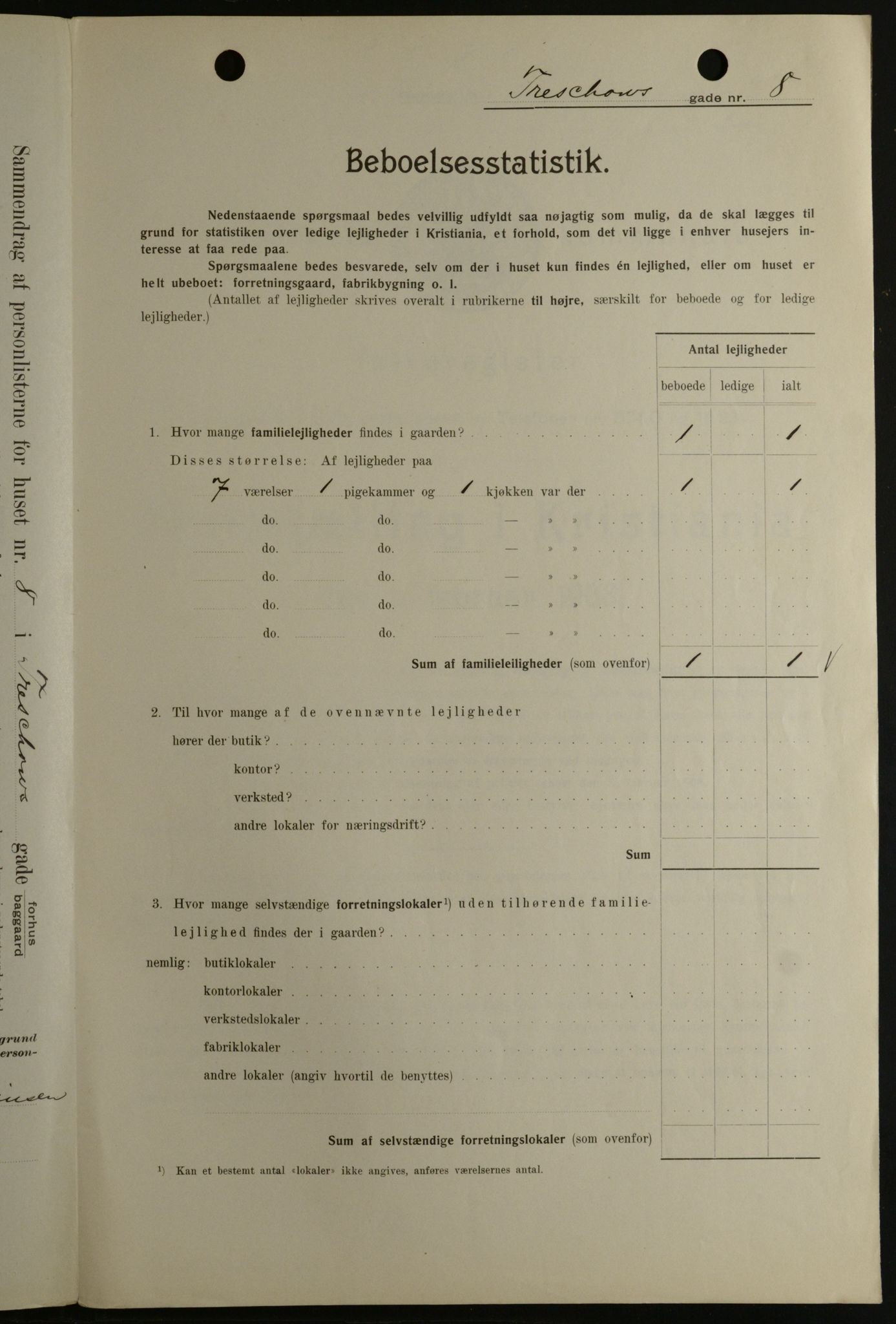 OBA, Kommunal folketelling 1.2.1908 for Kristiania kjøpstad, 1908, s. 103961