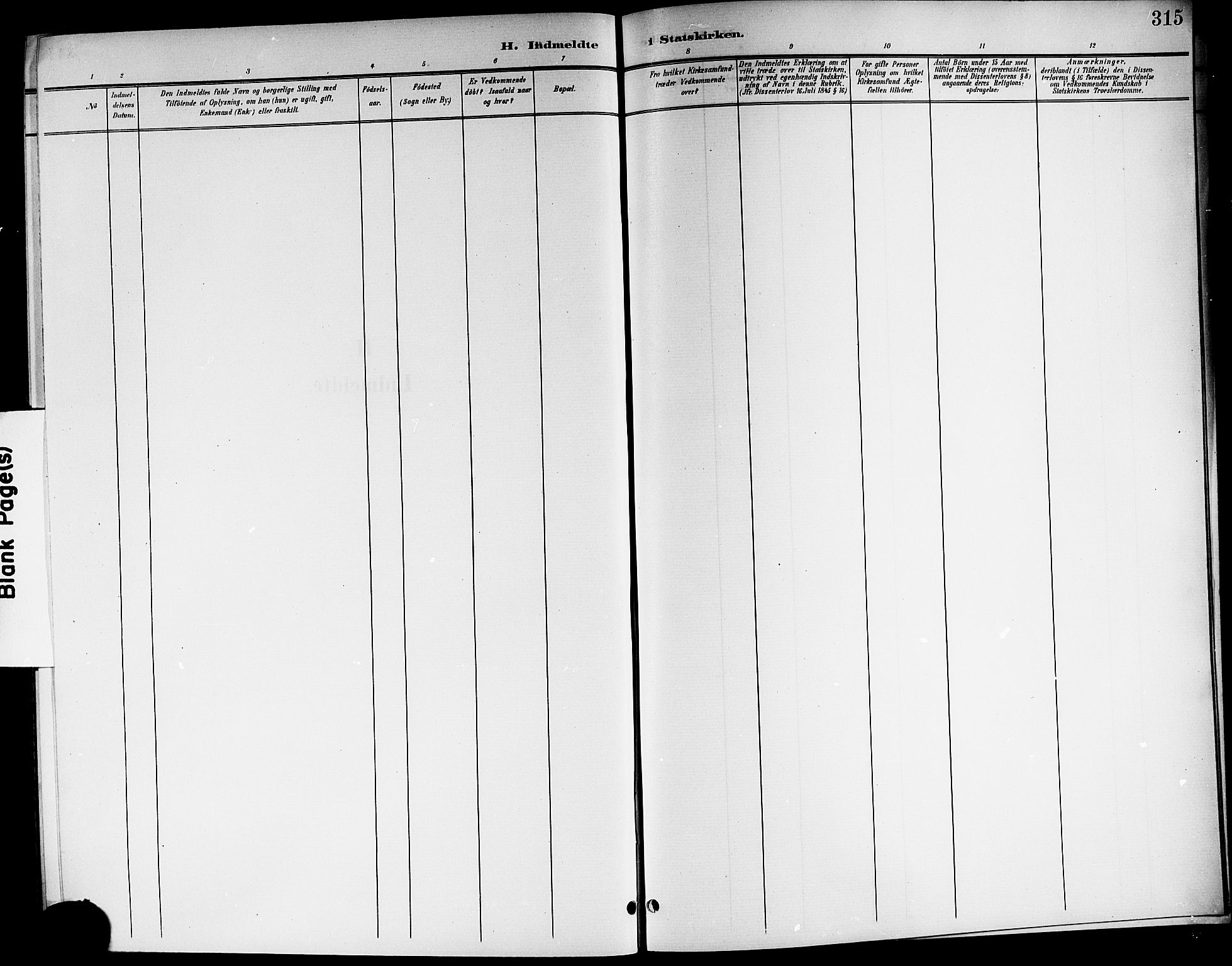 Brunlanes kirkebøker, AV/SAKO-A-342/G/Ga/L0004: Klokkerbok nr. I 4, 1898-1921, s. 315
