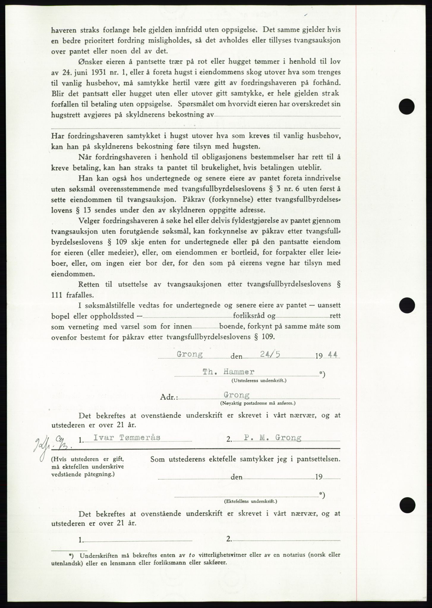 Namdal sorenskriveri, AV/SAT-A-4133/1/2/2C: Pantebok nr. -, 1944-1945, Dagboknr: 769/1944