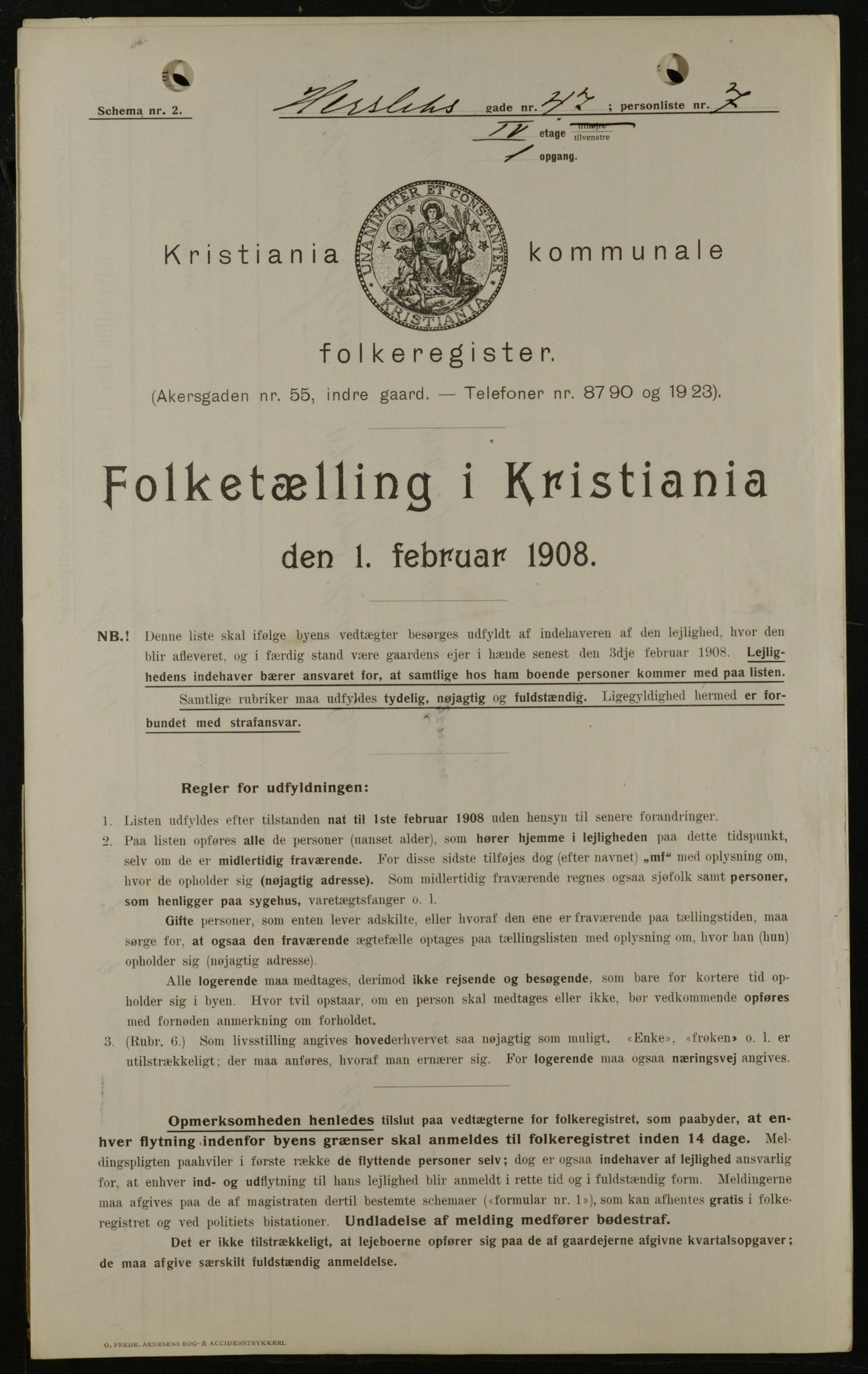 OBA, Kommunal folketelling 1.2.1908 for Kristiania kjøpstad, 1908, s. 35835