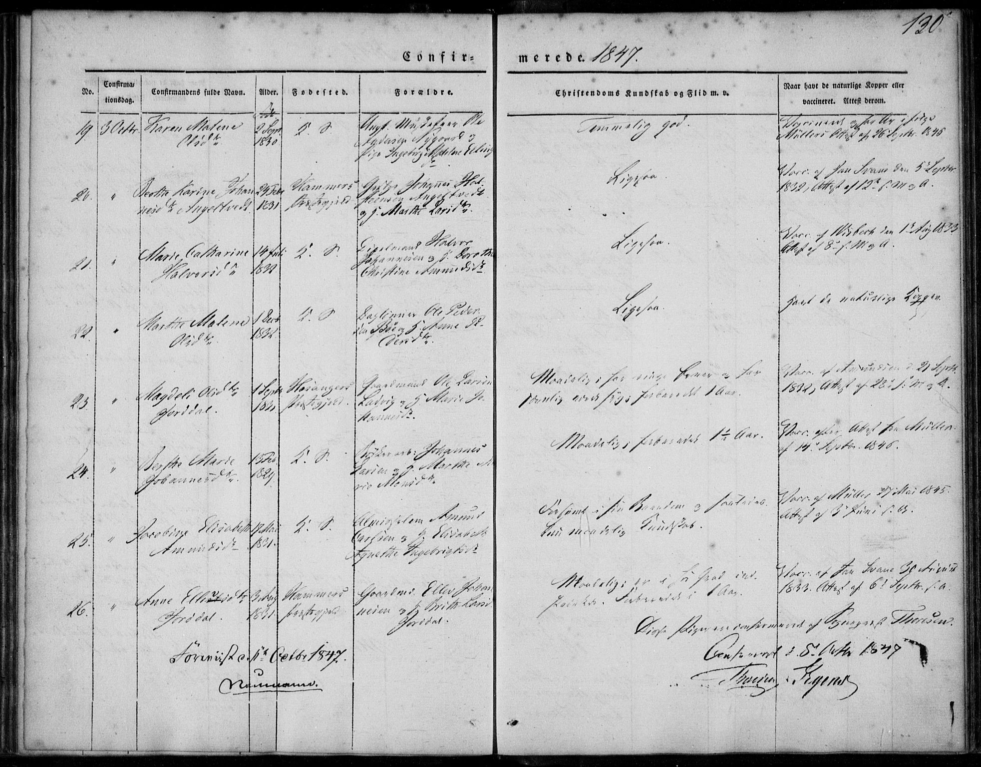 Korskirken sokneprestembete, SAB/A-76101/H/Haa/L0026: Ministerialbok nr. C 2, 1842-1854, s. 130