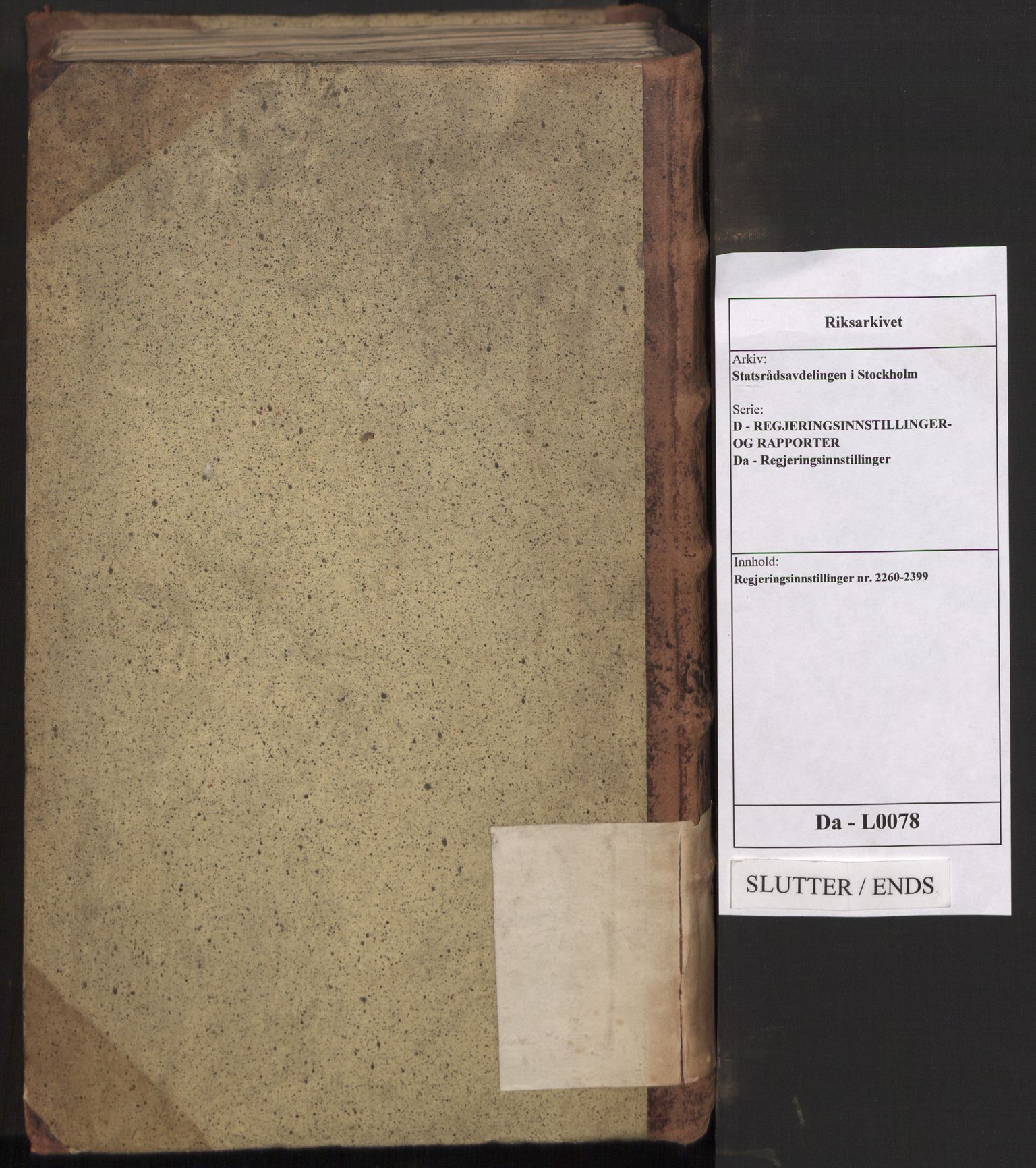 Statsrådsavdelingen i Stockholm, AV/RA-S-1003/D/Da/L0078: Regjeringsinnstillinger nr. 2260-2399, 1832, s. 530