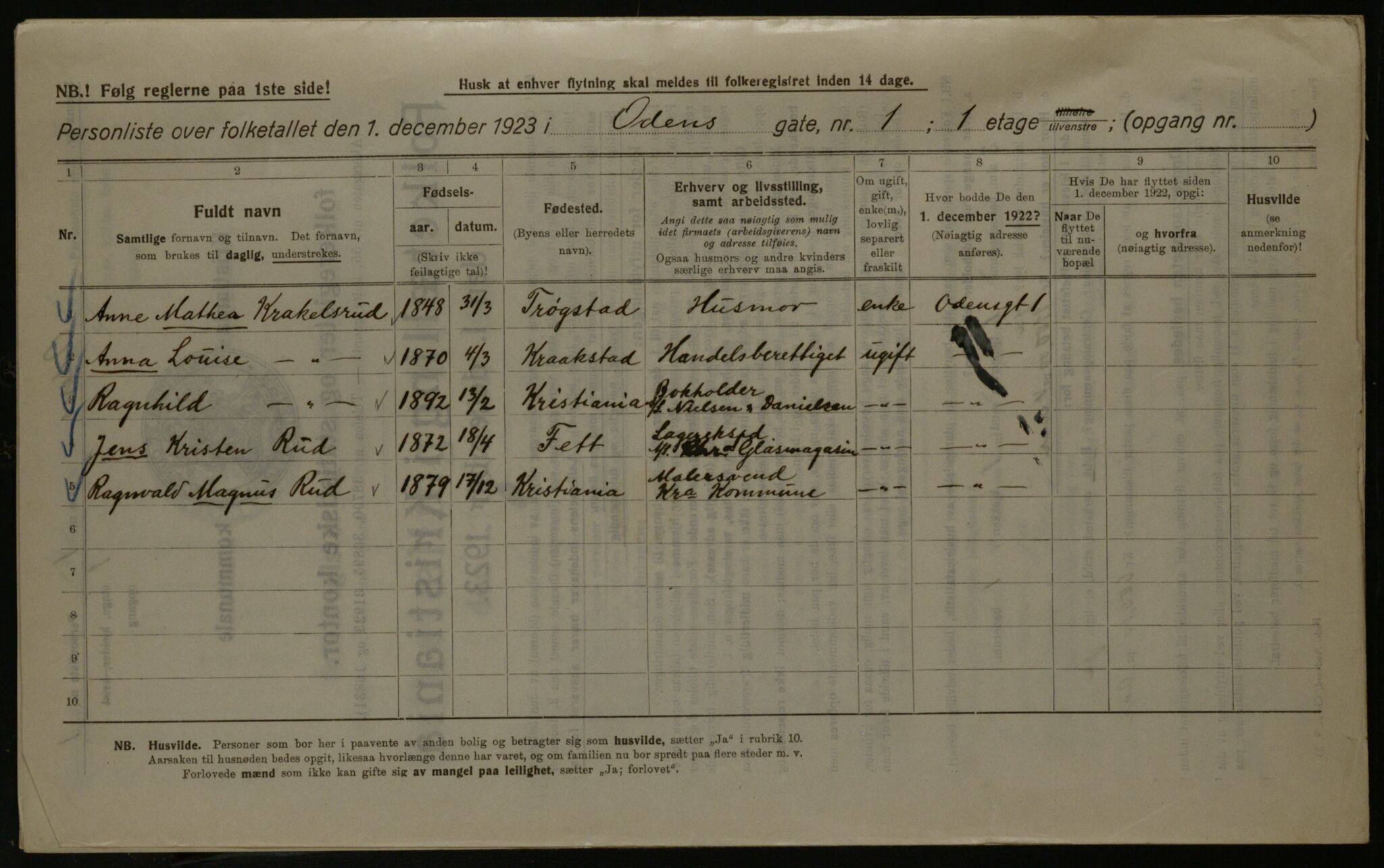 OBA, Kommunal folketelling 1.12.1923 for Kristiania, 1923, s. 81760