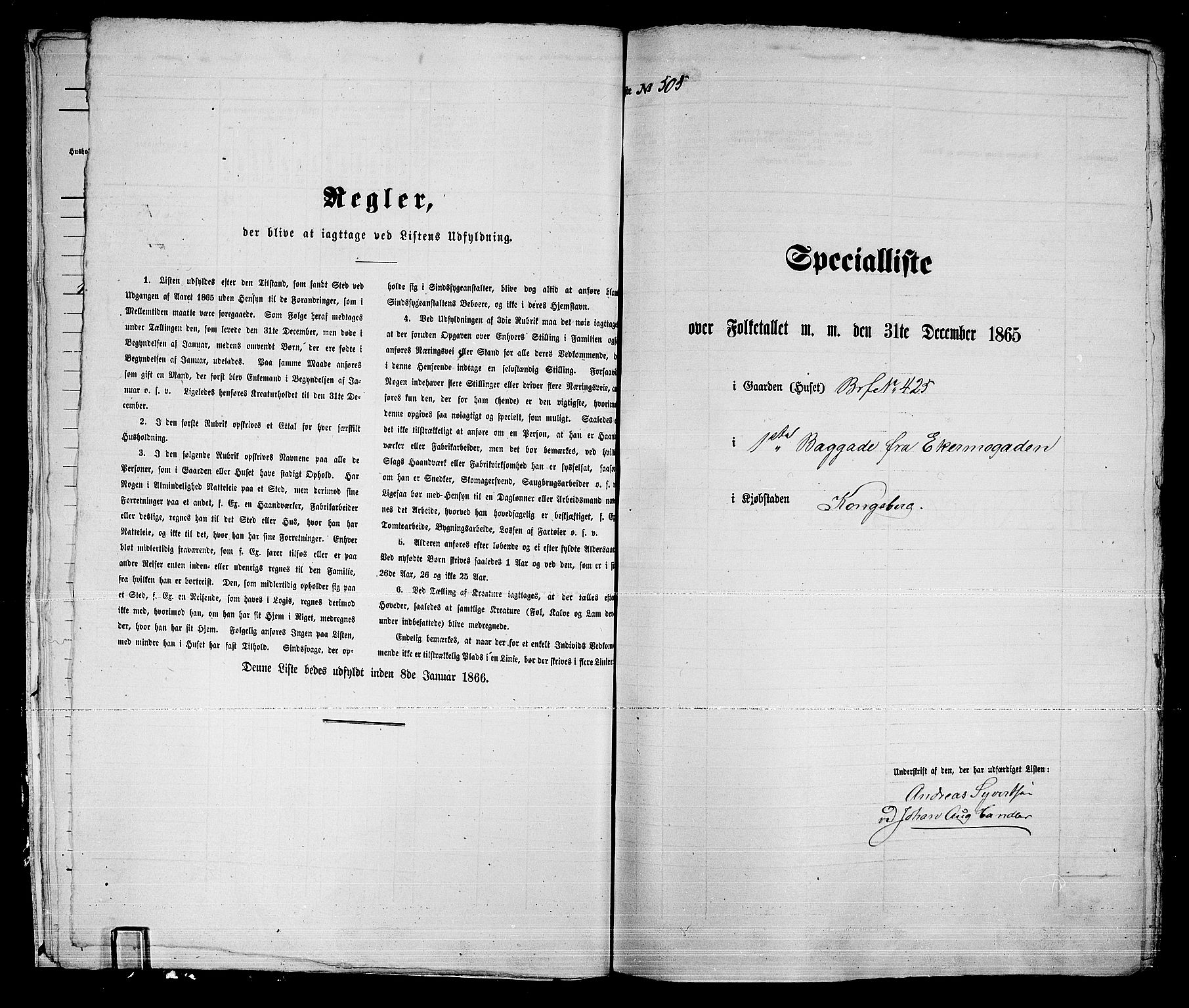 RA, Folketelling 1865 for 0604B Kongsberg prestegjeld, Kongsberg kjøpstad, 1865, s. 1022