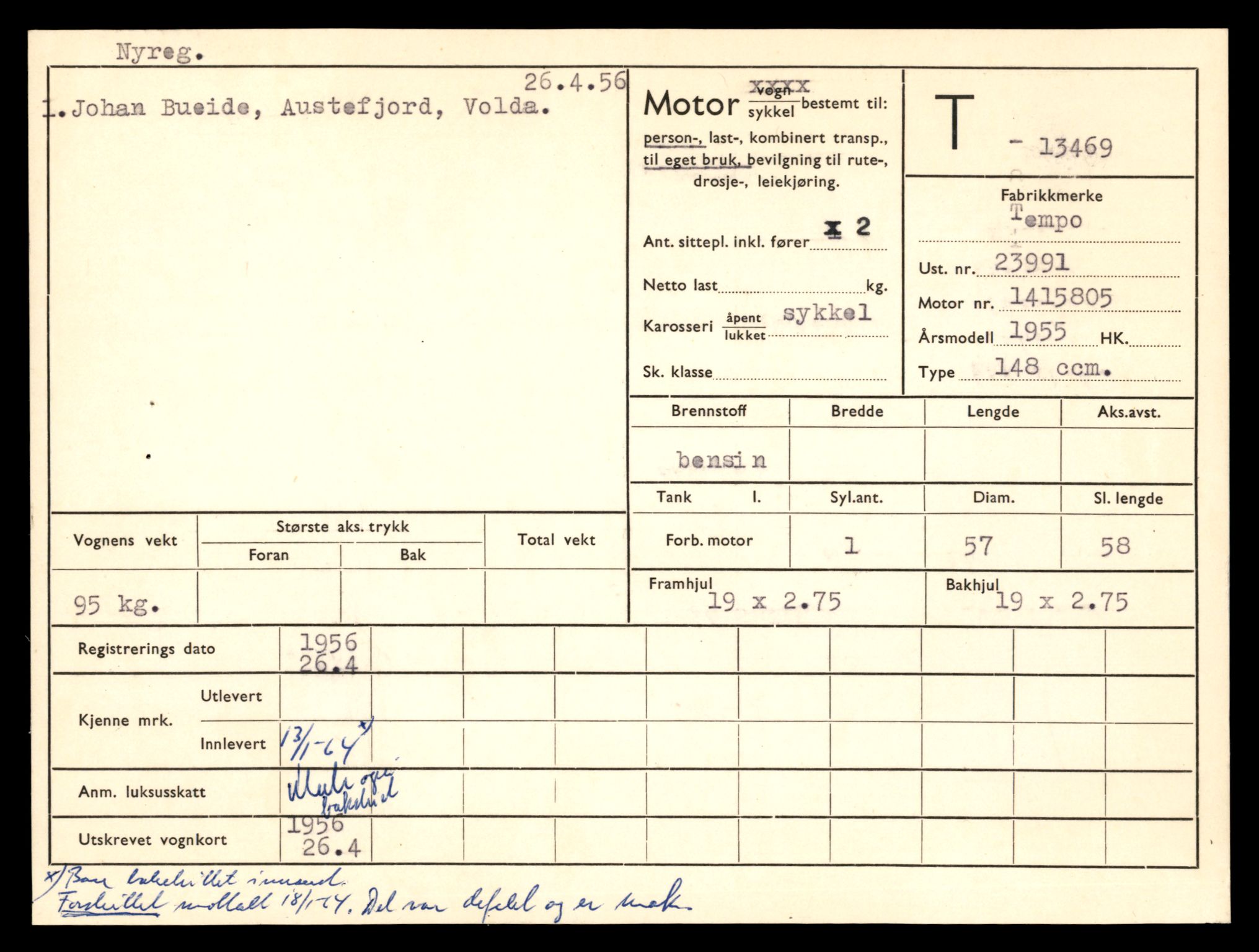 Møre og Romsdal vegkontor - Ålesund trafikkstasjon, AV/SAT-A-4099/F/Fe/L0039: Registreringskort for kjøretøy T 13361 - T 13530, 1927-1998, s. 1875