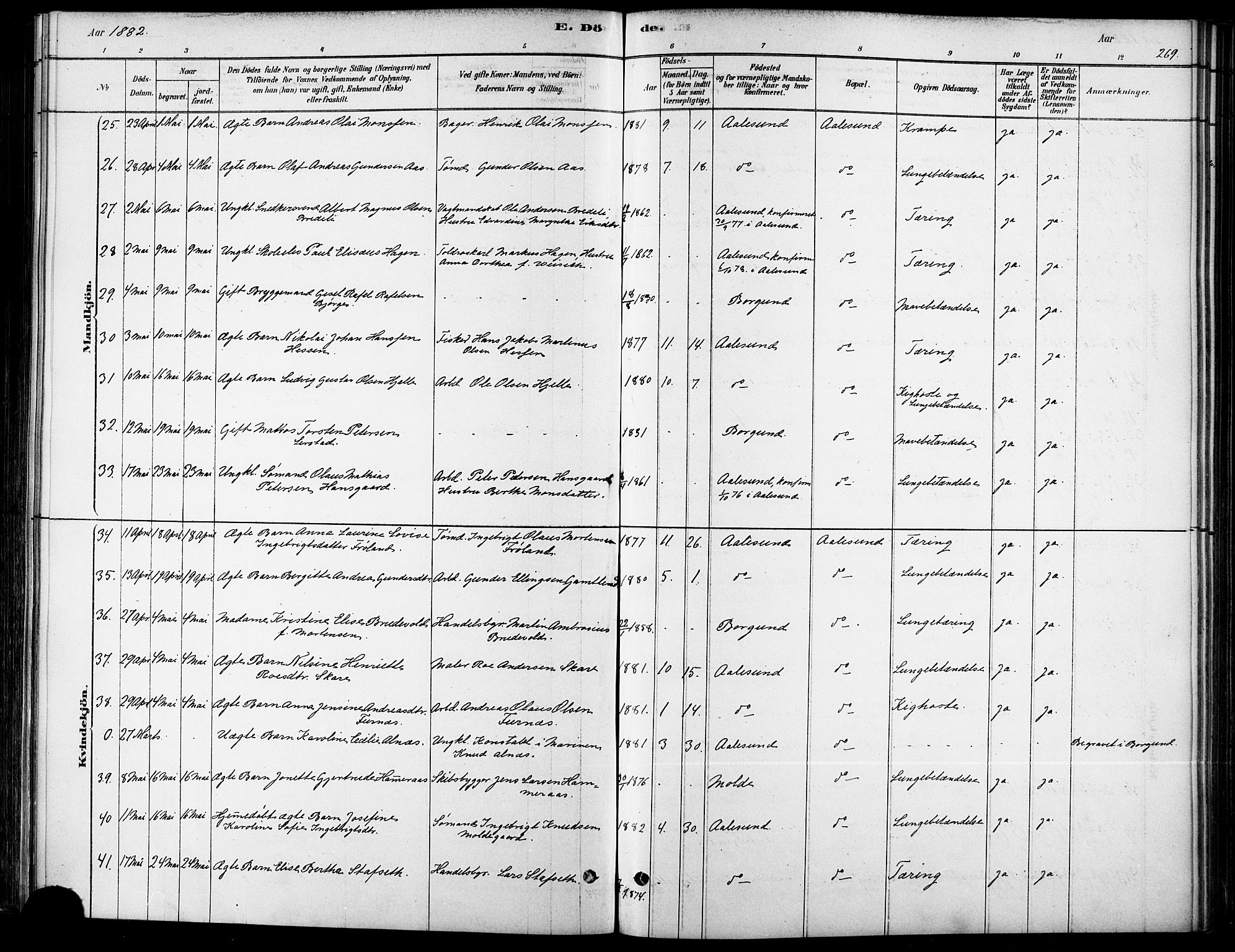 Ministerialprotokoller, klokkerbøker og fødselsregistre - Møre og Romsdal, AV/SAT-A-1454/529/L0454: Ministerialbok nr. 529A04, 1878-1885, s. 269