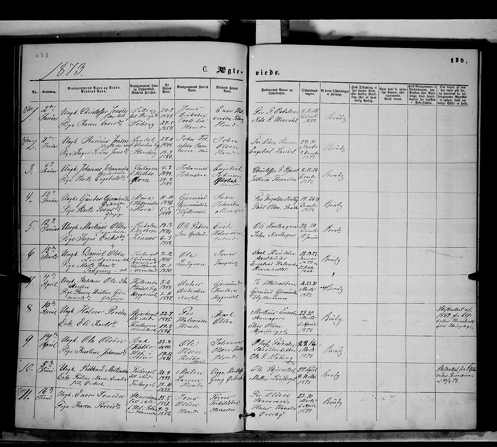 Trysil prestekontor, AV/SAH-PREST-046/H/Ha/Haa/L0006: Ministerialbok nr. 6, 1866-1873, s. 150