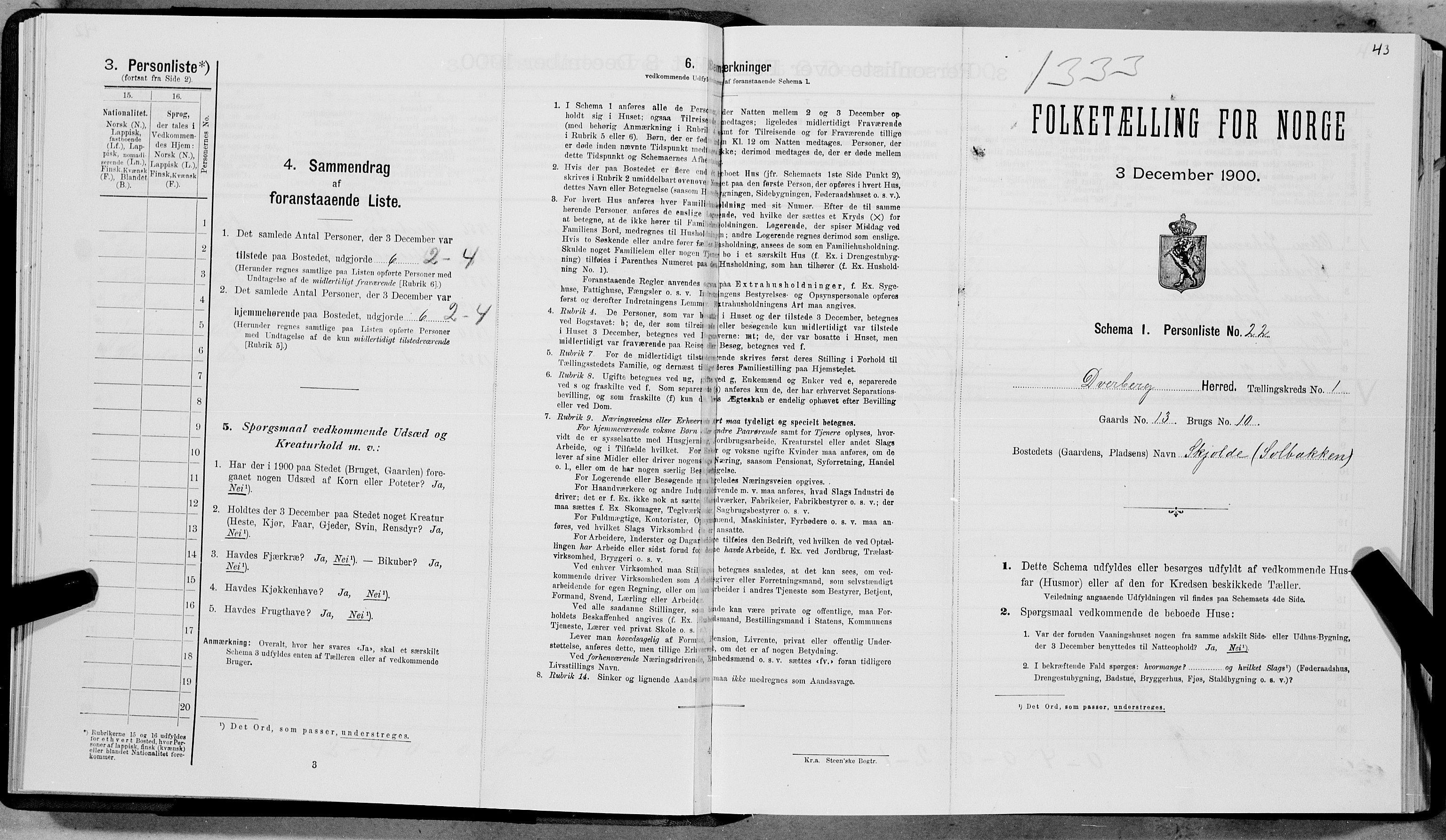 SAT, Folketelling 1900 for 1872 Dverberg herred, 1900, s. 74