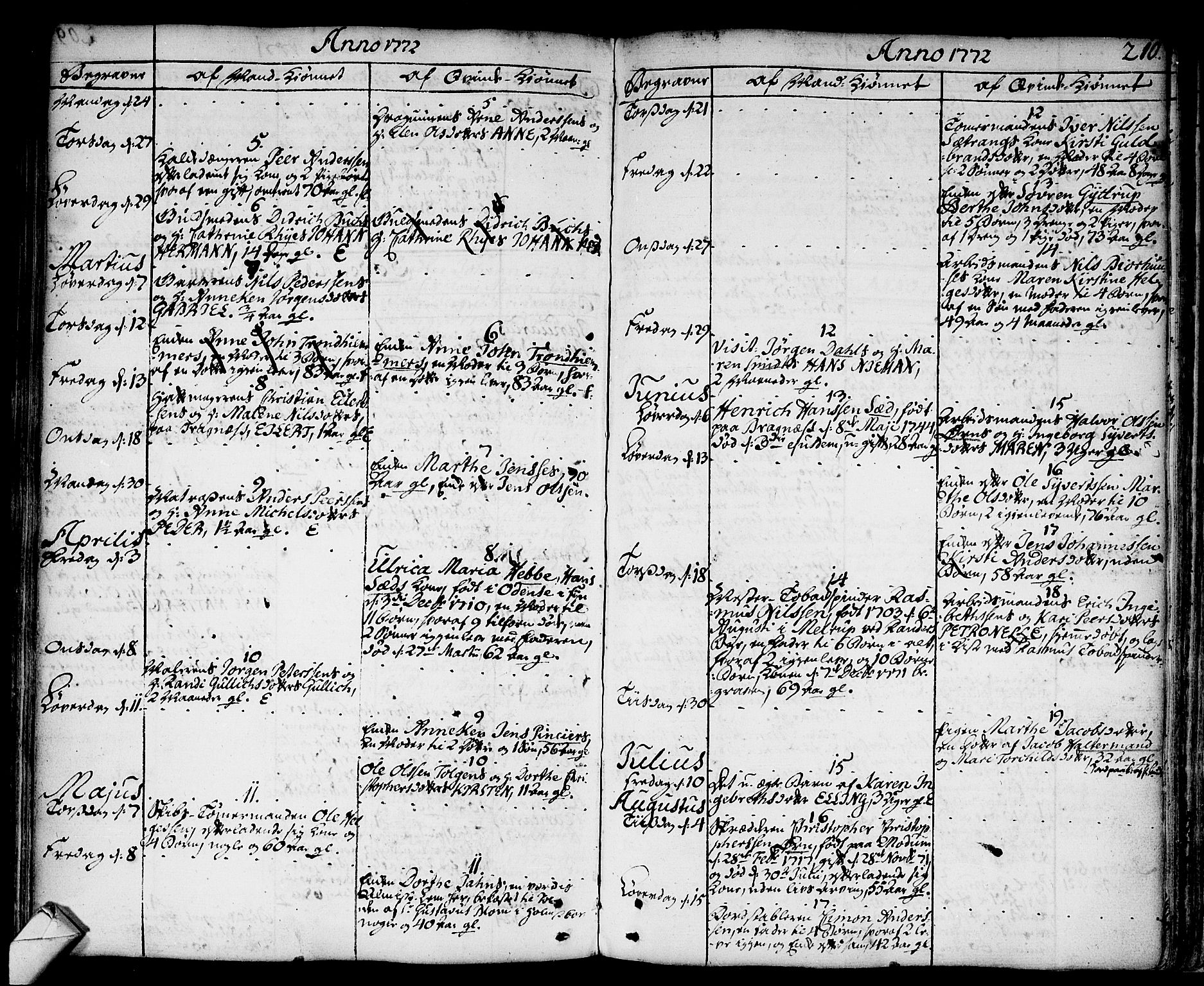 Strømsø kirkebøker, AV/SAKO-A-246/F/Fa/L0009: Ministerialbok nr. I 9, 1752-1791, s. 210