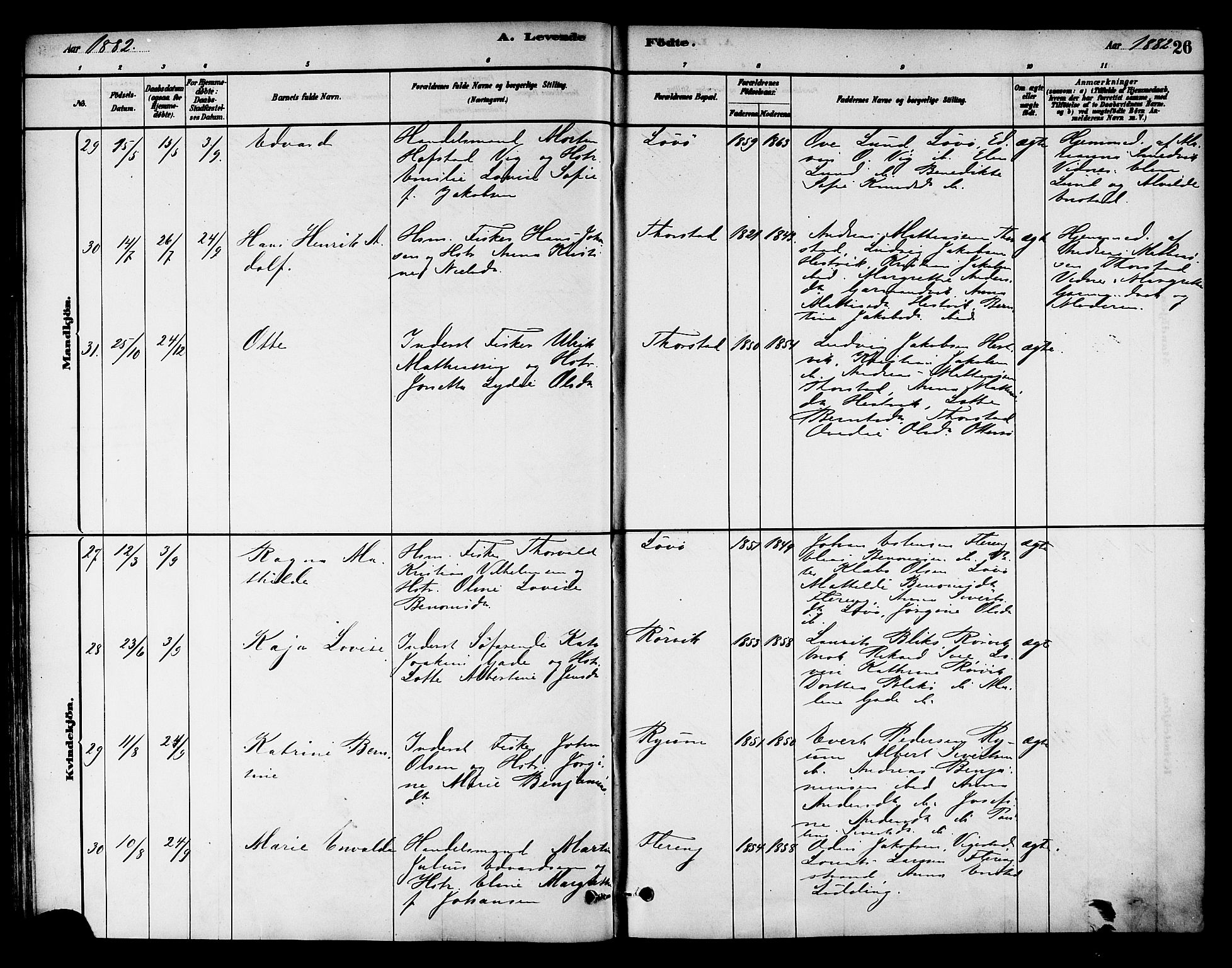 Ministerialprotokoller, klokkerbøker og fødselsregistre - Nord-Trøndelag, AV/SAT-A-1458/784/L0672: Ministerialbok nr. 784A07, 1880-1887, s. 26