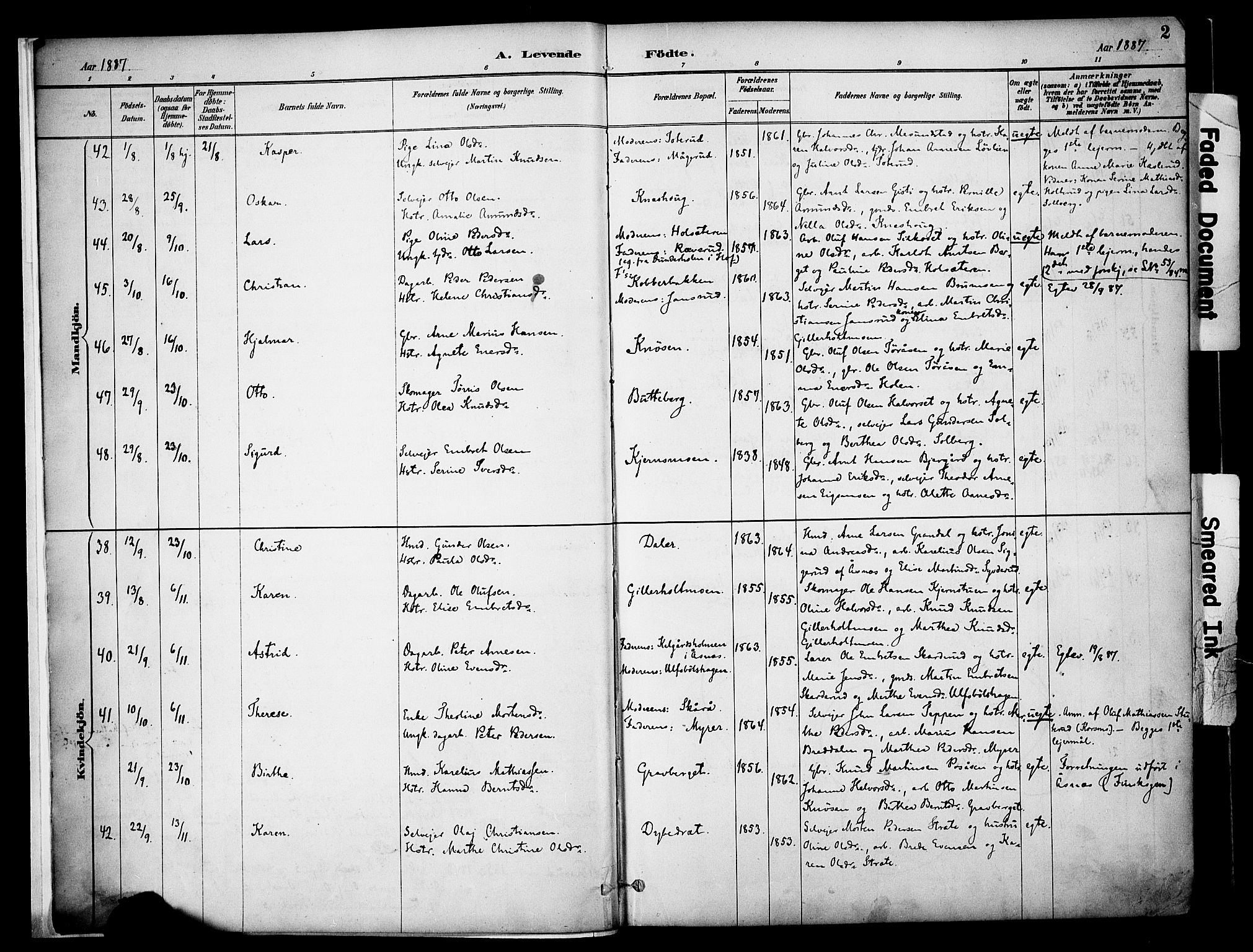 Våler prestekontor, Hedmark, AV/SAH-PREST-040/H/Ha/Haa/L0005: Ministerialbok nr. 5, 1887-1905, s. 2