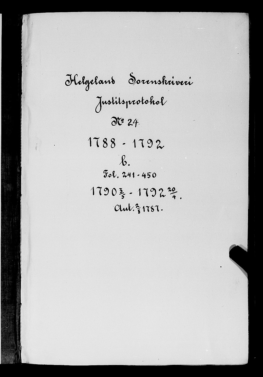 Helgeland sorenskriveri, AV/SAT-A-0004/1/1A/L0033: Tingbok 24B, 1790-1792