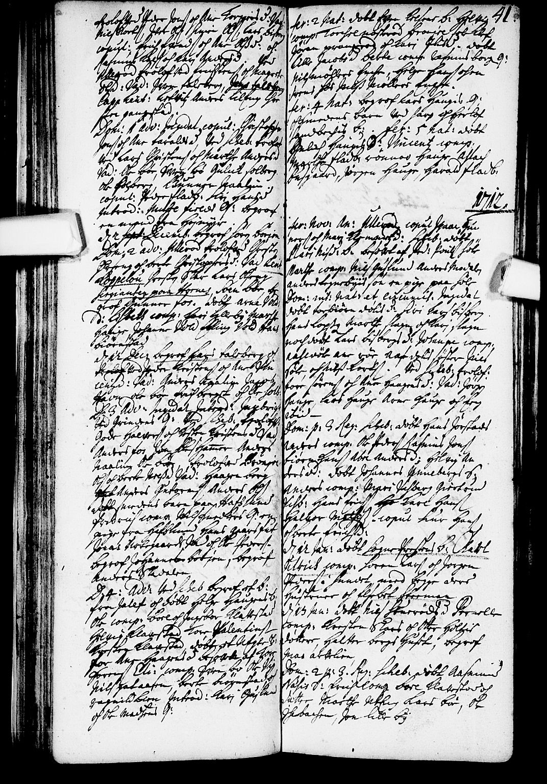 Skjeberg prestekontor Kirkebøker, AV/SAO-A-10923/F/Fa/L0001: Ministerialbok nr. I 1, 1702-1725, s. 41