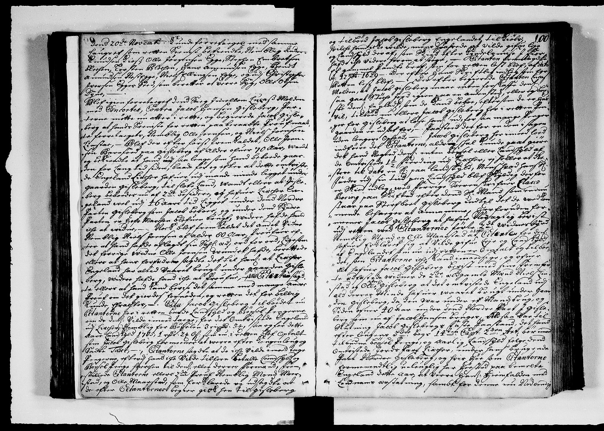 Hadeland, Land og Valdres sorenskriveri, AV/SAH-TING-028/G/Gb/L0040: Tingbok, 1705, s. 99b-100a