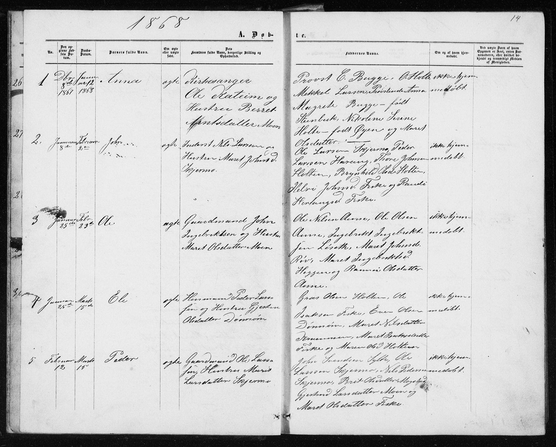 Ministerialprotokoller, klokkerbøker og fødselsregistre - Møre og Romsdal, AV/SAT-A-1454/597/L1064: Klokkerbok nr. 597C01, 1866-1898, s. 14