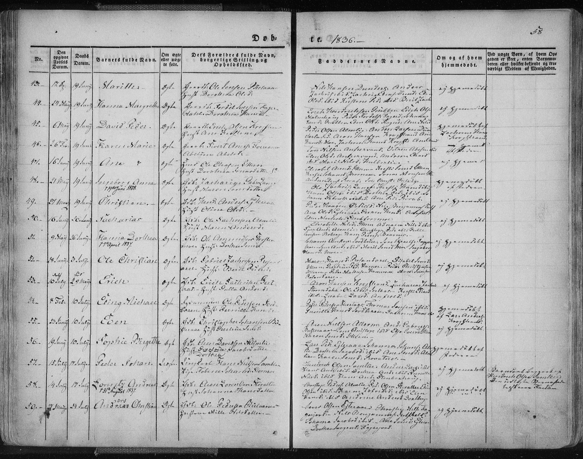 Ministerialprotokoller, klokkerbøker og fødselsregistre - Nordland, AV/SAT-A-1459/827/L0390: Ministerialbok nr. 827A02, 1826-1841, s. 58