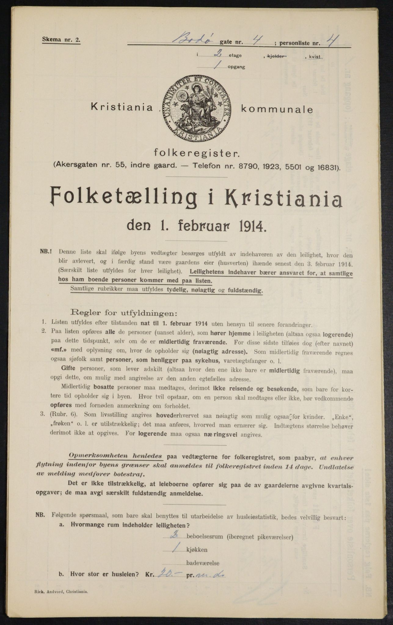 OBA, Kommunal folketelling 1.2.1914 for Kristiania, 1914, s. 6710