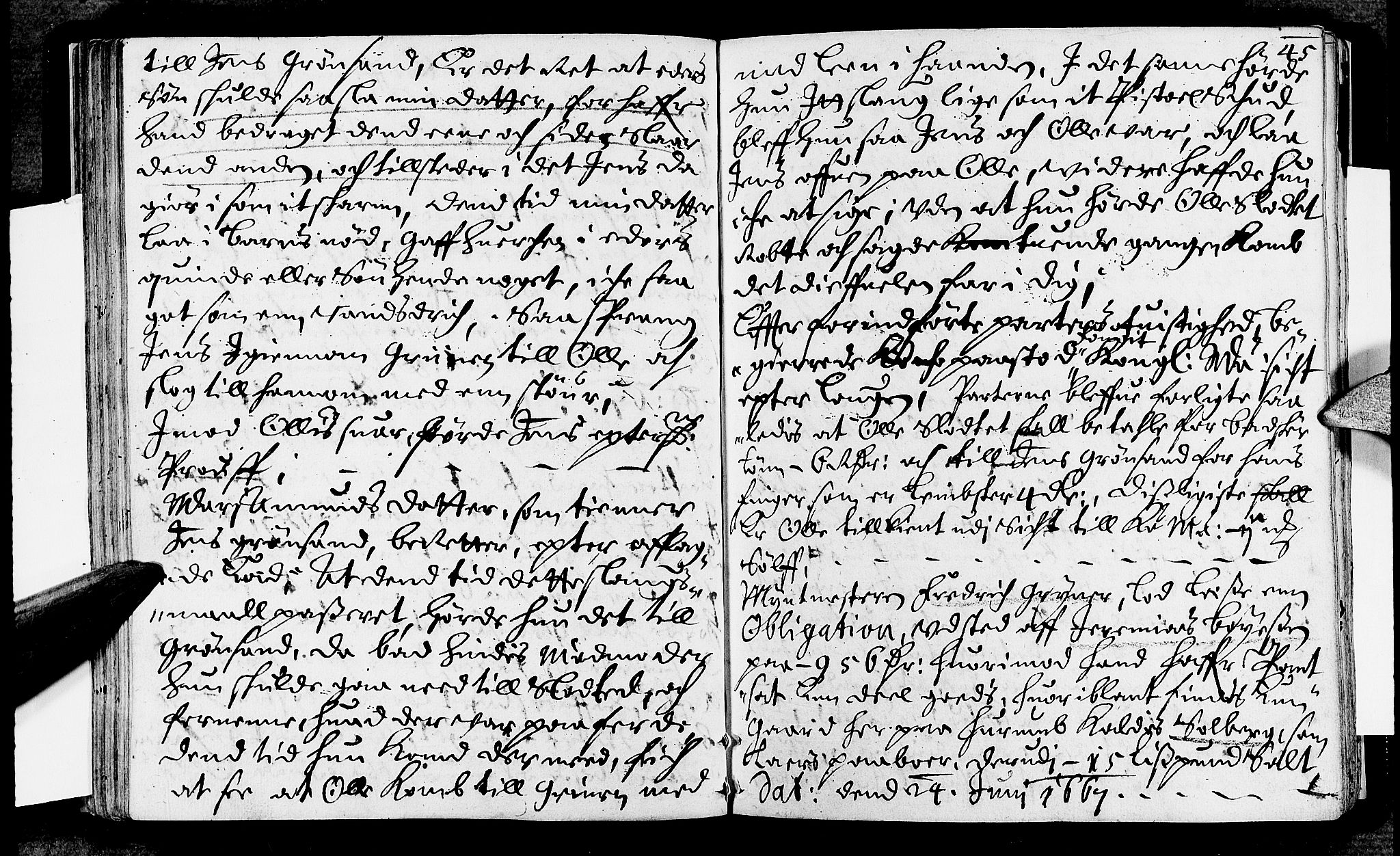 Lier, Røyken og Hurum sorenskriveri, SAKO/A-89/F/Fa/L0008: Tingbok, 1667, s. 45