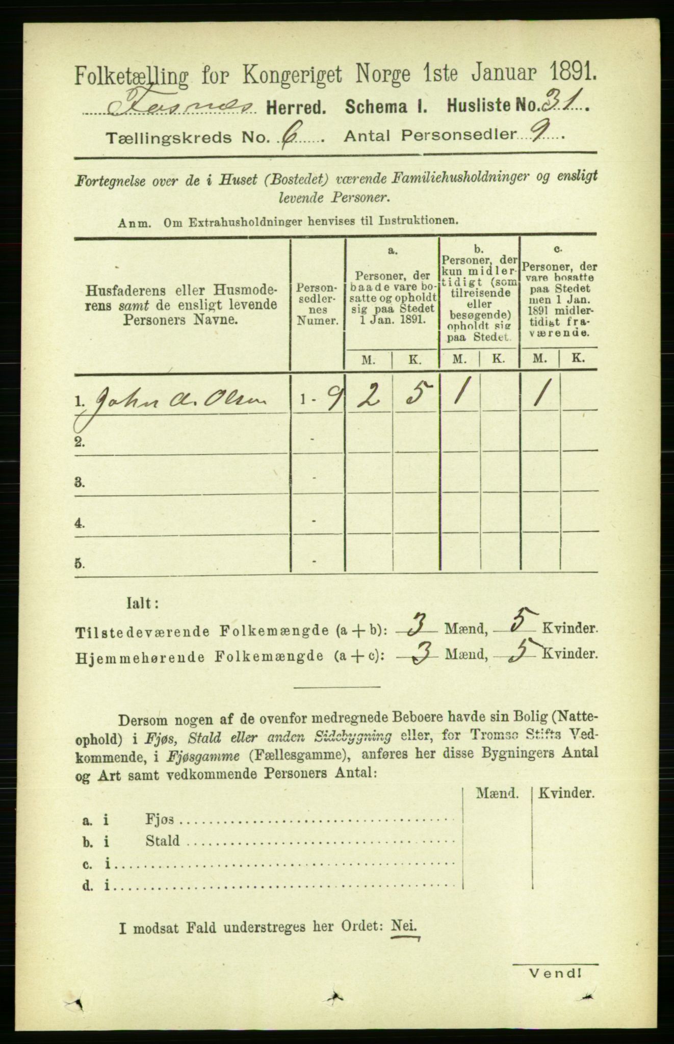 RA, Folketelling 1891 for 1748 Fosnes herred, 1891, s. 2750