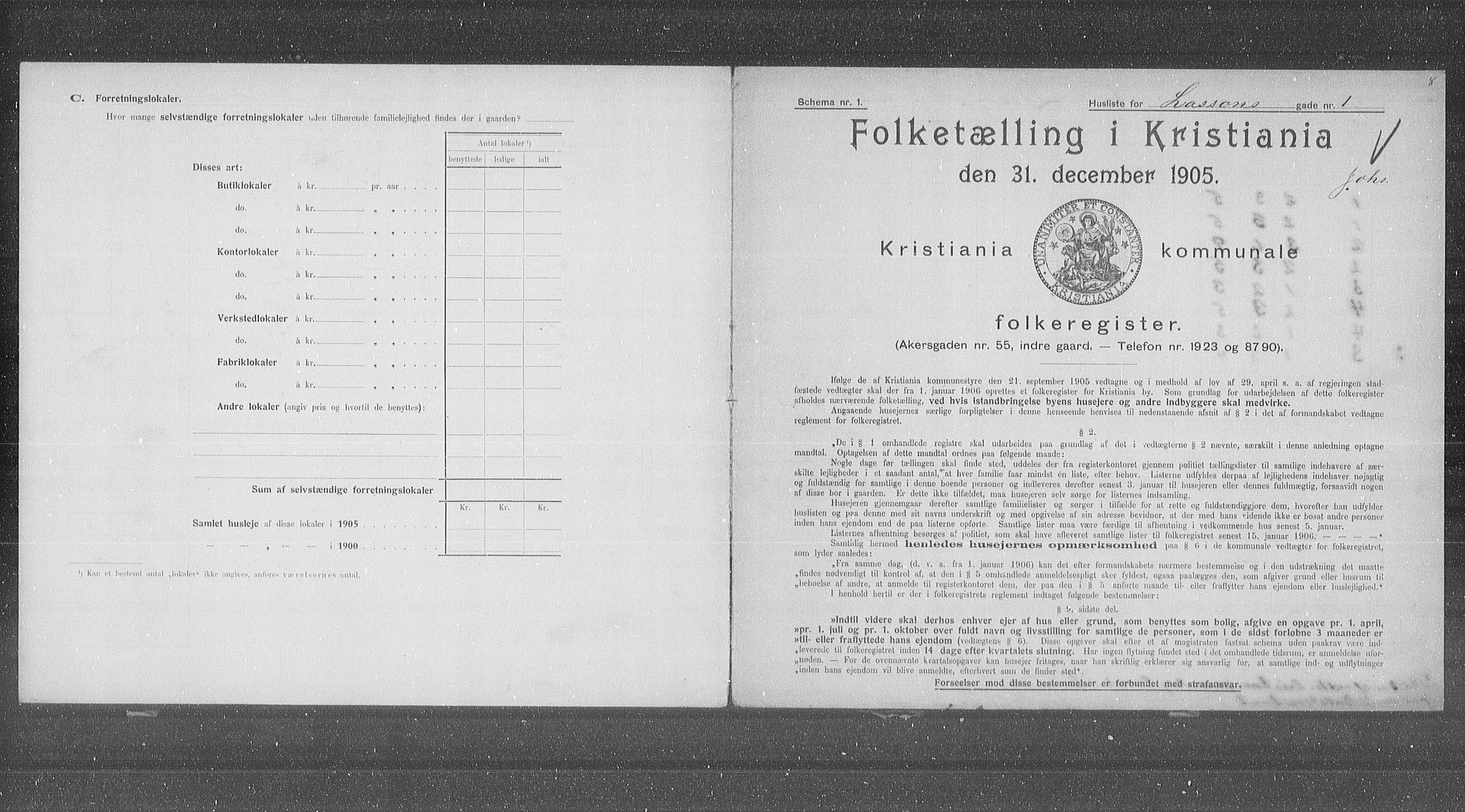 OBA, Kommunal folketelling 31.12.1905 for Kristiania kjøpstad, 1905, s. 30021