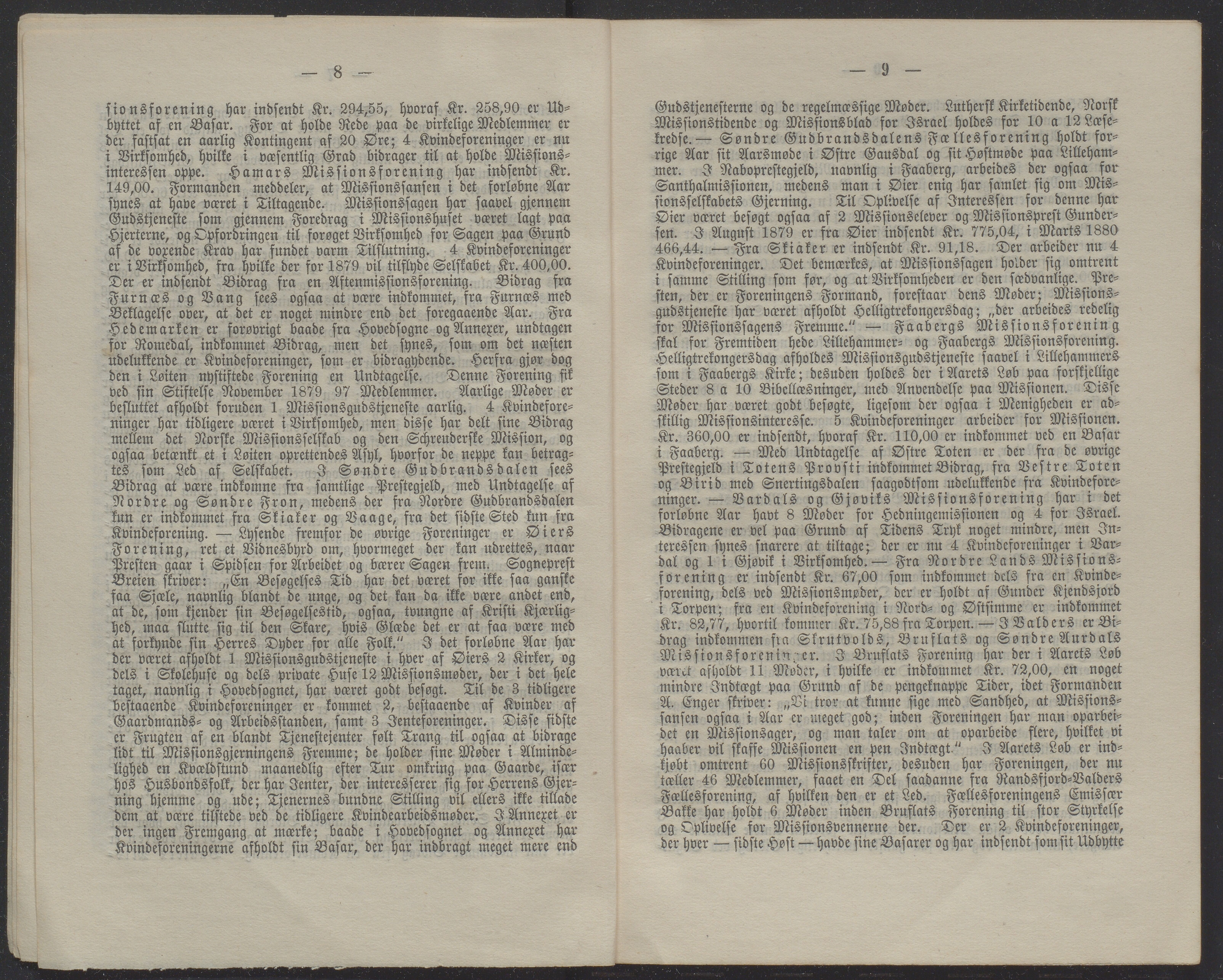 Det Norske Misjonsselskap - hovedadministrasjonen, VID/MA-A-1045/D/Db/Dba/L0338/0007: Beretninger, Bøker, Skrifter o.l   / Årsberetninger 38. , 1880, s. 8-9