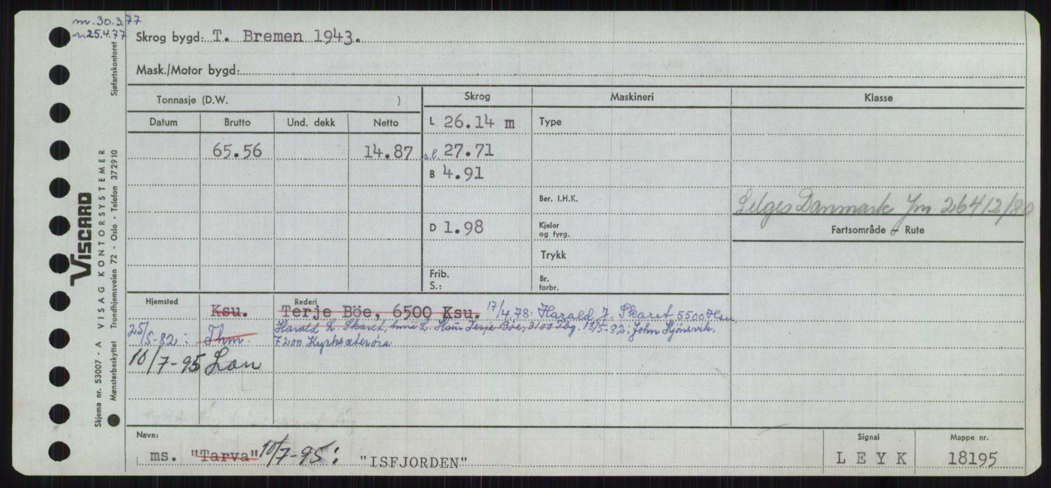 Sjøfartsdirektoratet med forløpere, Skipsmålingen, AV/RA-S-1627/H/Ha/L0003/0001: Fartøy, Hilm-Mar / Fartøy, Hilm-Kol, s. 381