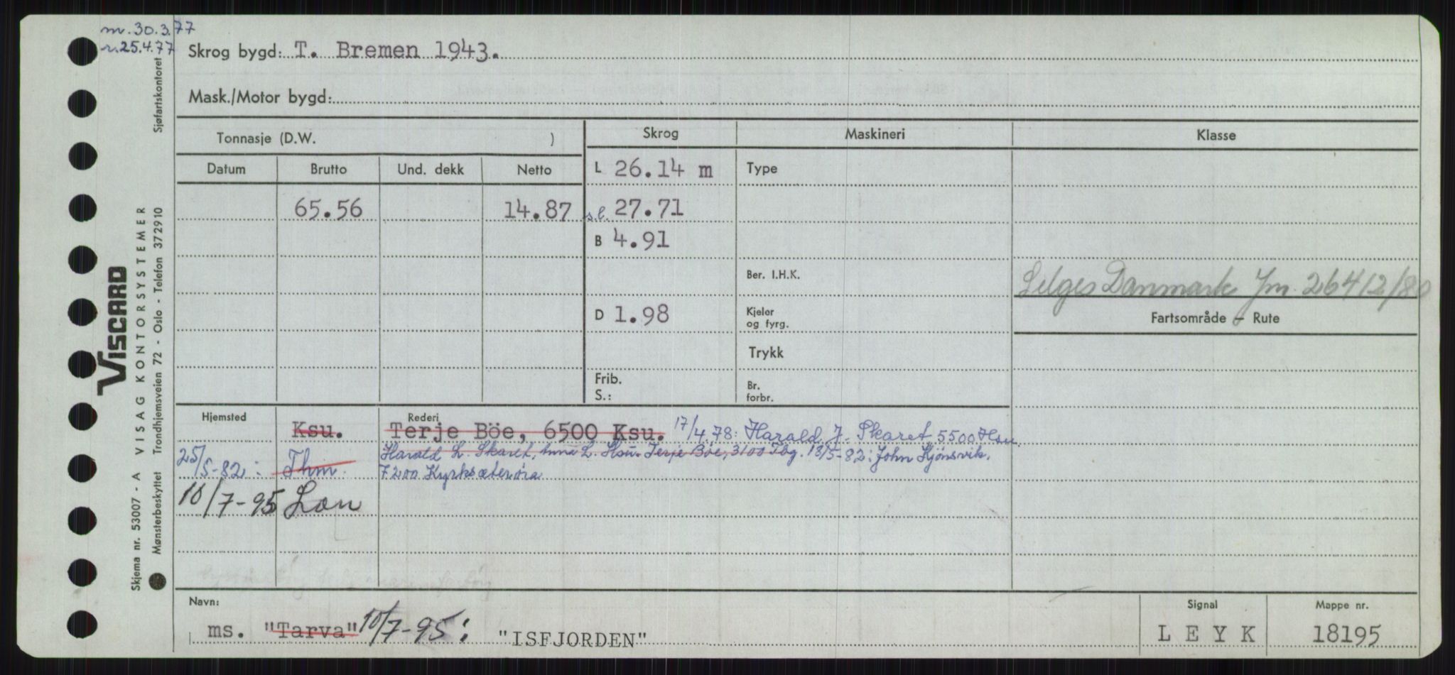 Sjøfartsdirektoratet med forløpere, Skipsmålingen, RA/S-1627/H/Ha/L0003/0001: Fartøy, Hilm-Mar / Fartøy, Hilm-Kol, s. 381