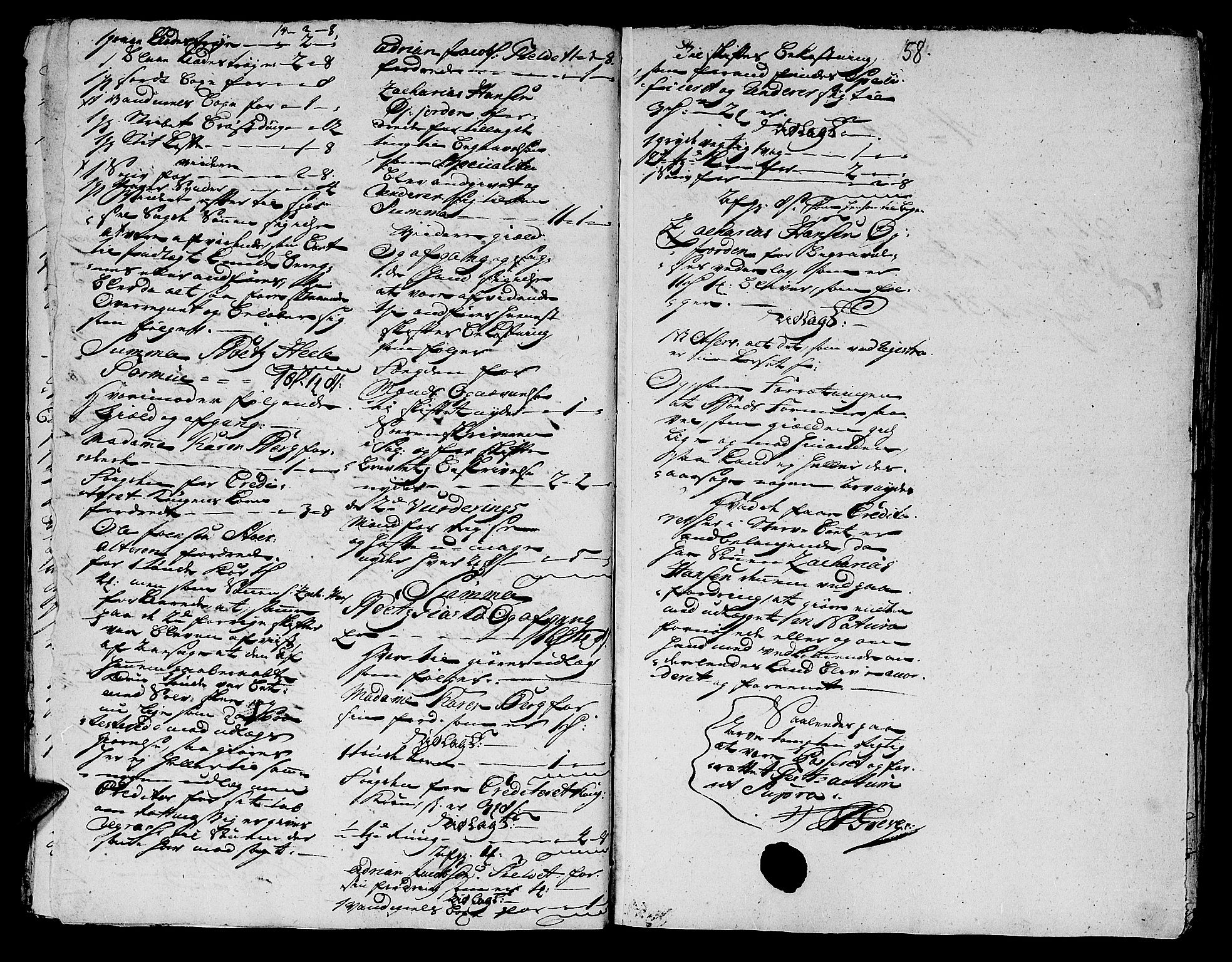Helgeland sorenskriveri, SAT/A-0004/3/3A/L0027: Konseptprotokoll 12, 1752, s. 57b-58a