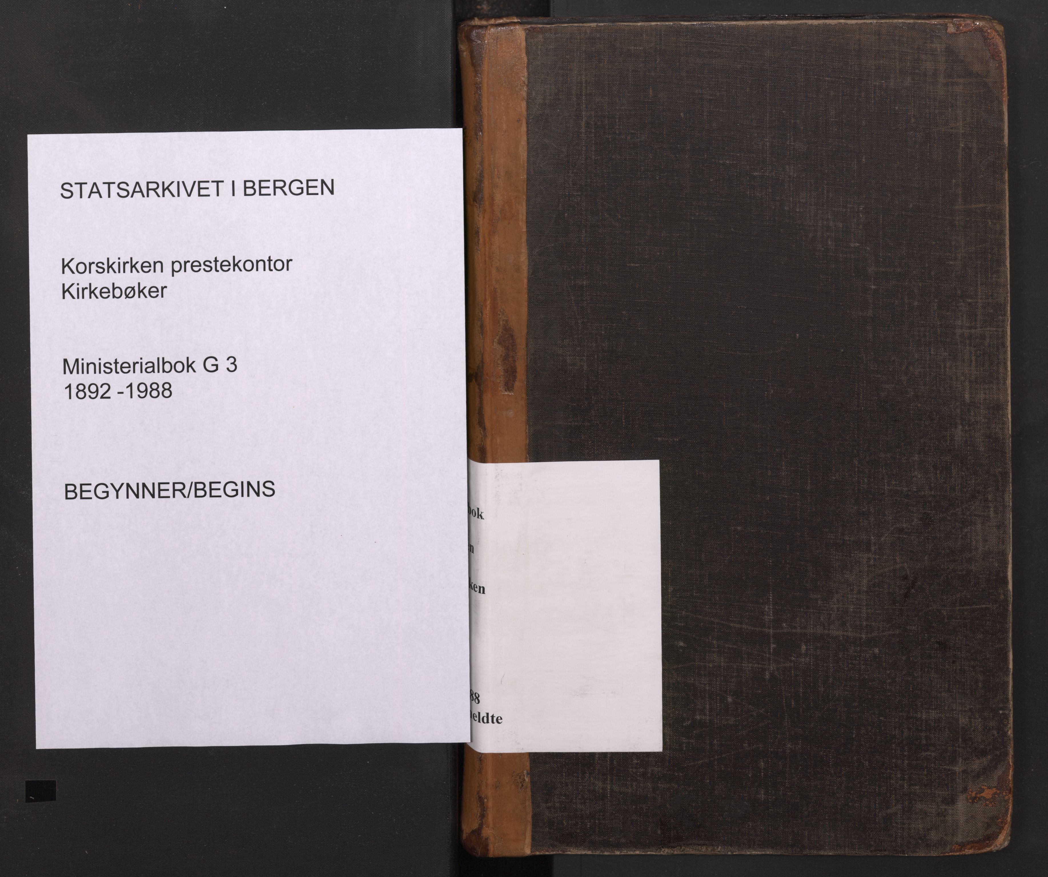 Korskirken sokneprestembete, SAB/A-76101/H/Haa/L0053: Ministerialbok nr. G 3, 1892-1988