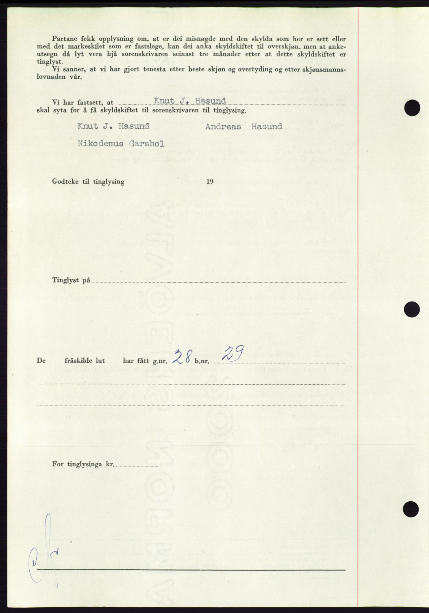 Søre Sunnmøre sorenskriveri, AV/SAT-A-4122/1/2/2C/L0090: Pantebok nr. 16A, 1951-1951, Dagboknr: 2288/1951