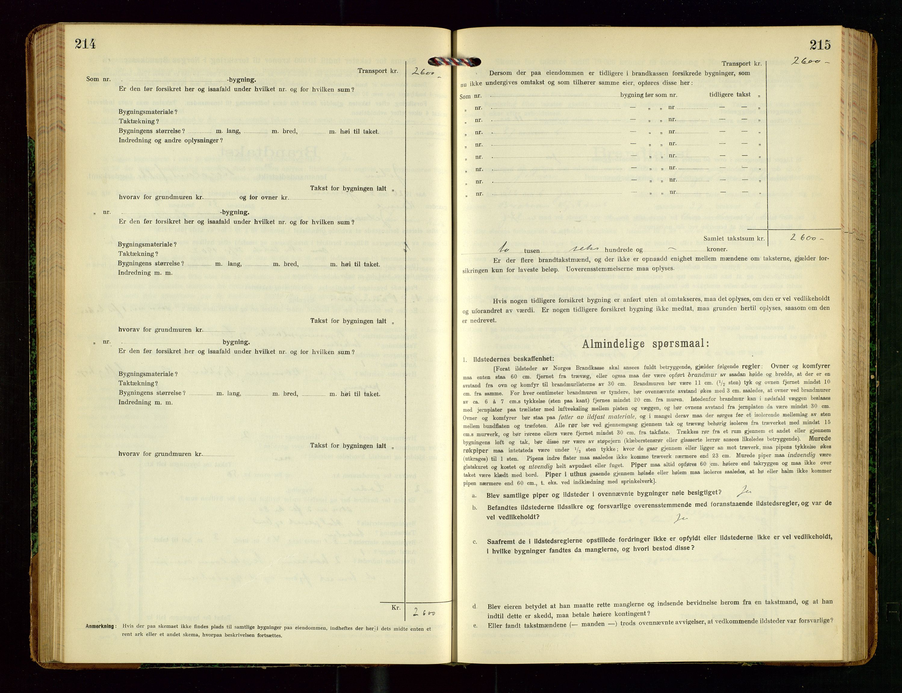 Jelsa lensmannskontor, SAST/A-100360/Gob/L0002: "Brandtakstprotokol", 1918-1942, s. 214-215