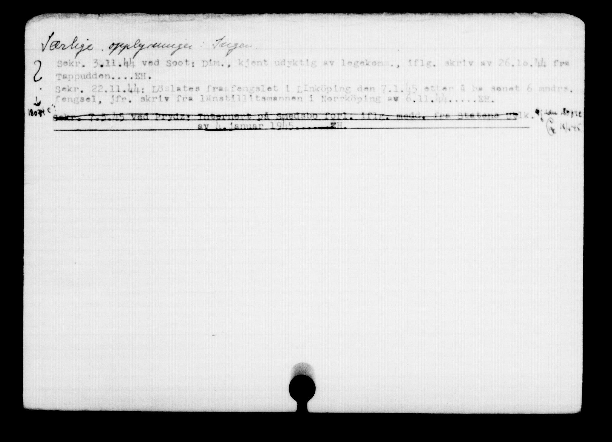 Utenriksstasjonene, Legasjonen i Stockholm, Flyktningkontoret, AV/RA-S-6753/V/Va/L0001: Kjesäterkartoteket, flyktninger med registreringsnr. 1-1000, 1940-1945, s. 1006