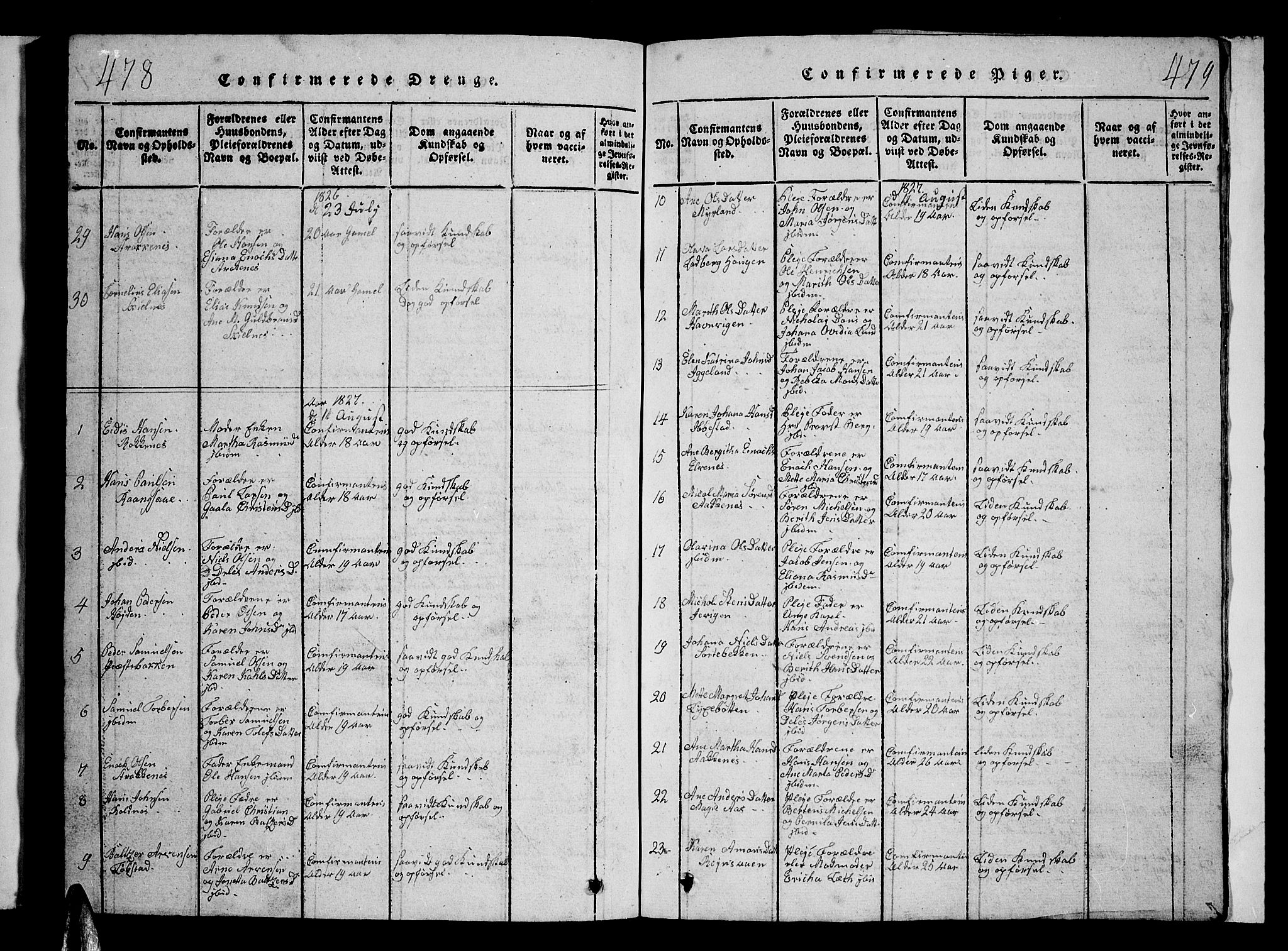 Ibestad sokneprestembete, AV/SATØ-S-0077/H/Ha/Hab/L0002klokker: Klokkerbok nr. 2, 1821-1833, s. 478-479