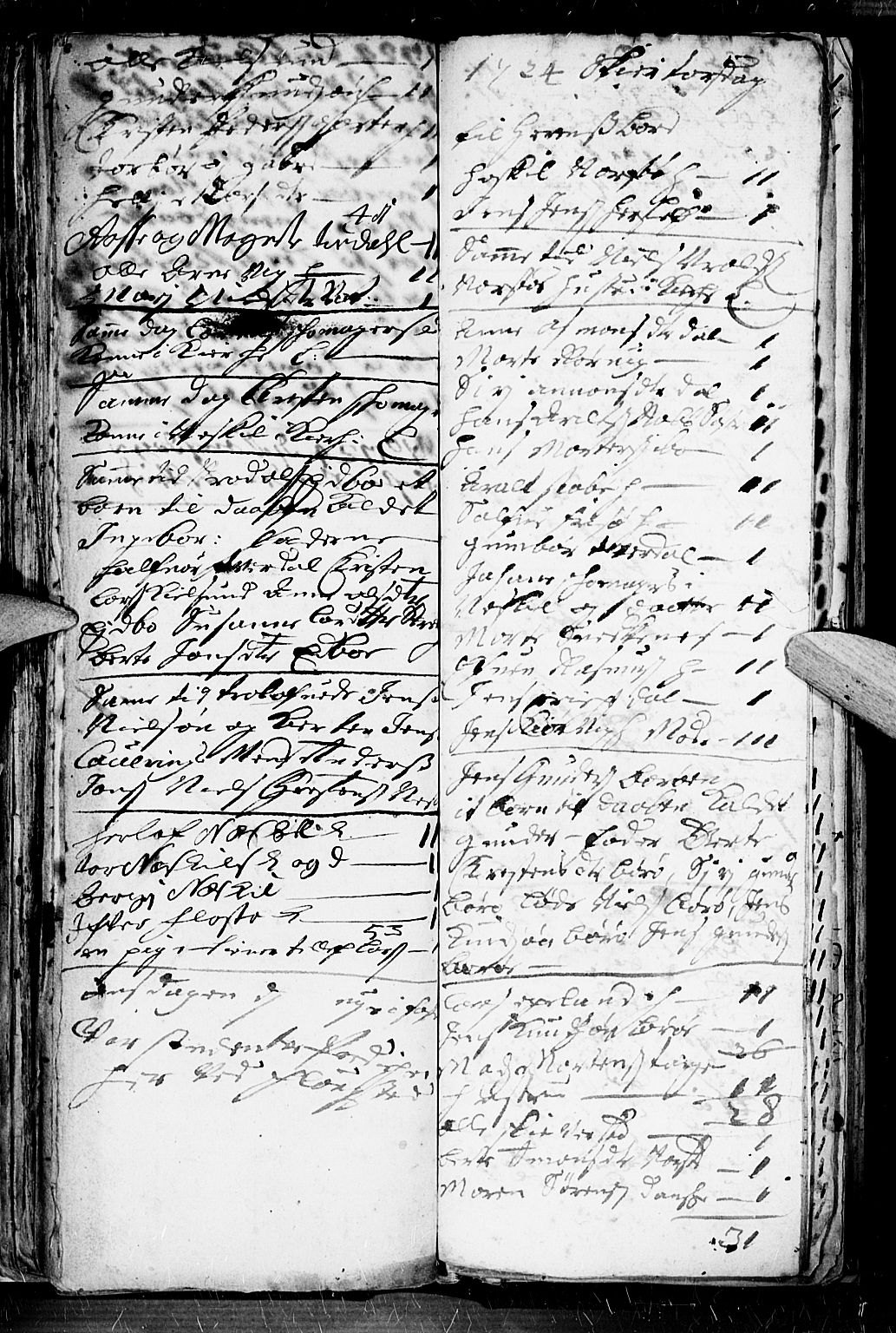 Dypvåg sokneprestkontor, AV/SAK-1111-0007/F/Fb/Fba/L0003: Klokkerbok nr. B 3, 1715-1738, s. 99