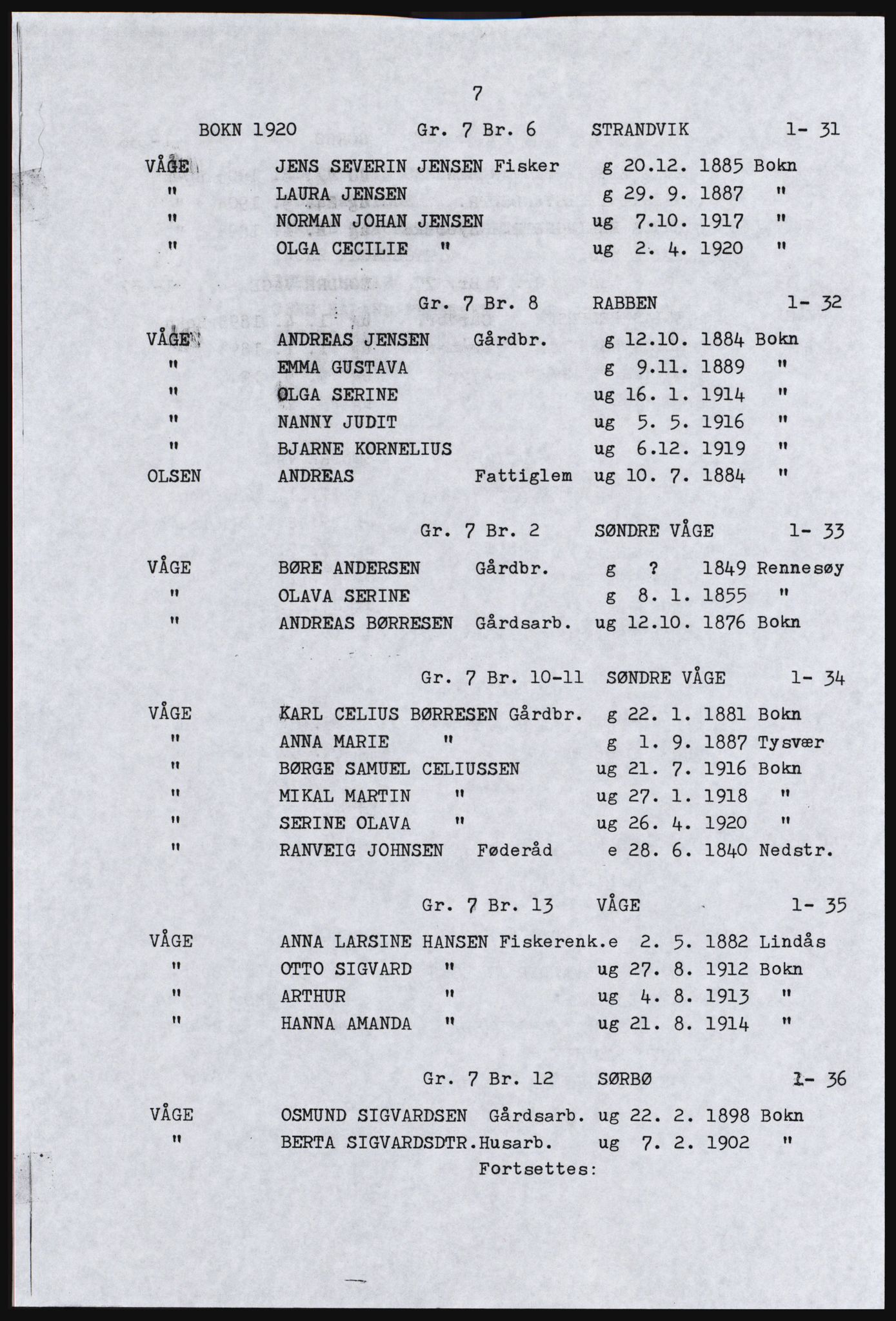 SAST, Avskrift av folketellingen 1920 for Ryfylkeøyene, 1920, s. 15