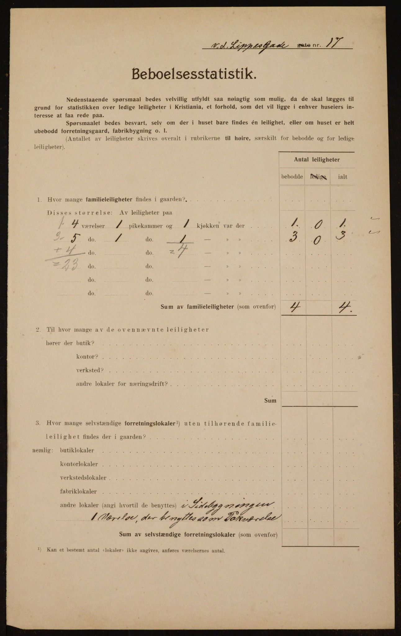 OBA, Kommunal folketelling 1.2.1910 for Kristiania, 1910, s. 118888