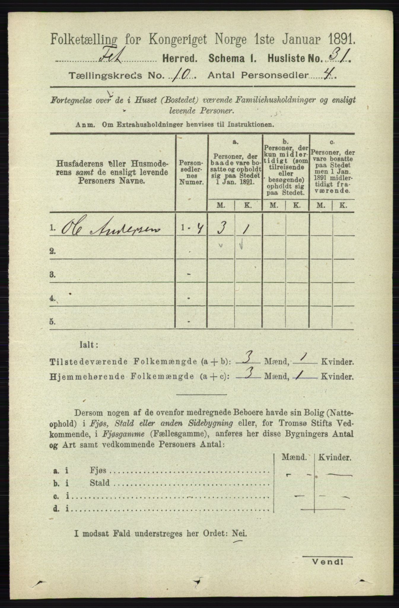 RA, Folketelling 1891 for 0227 Fet herred, 1891, s. 3979