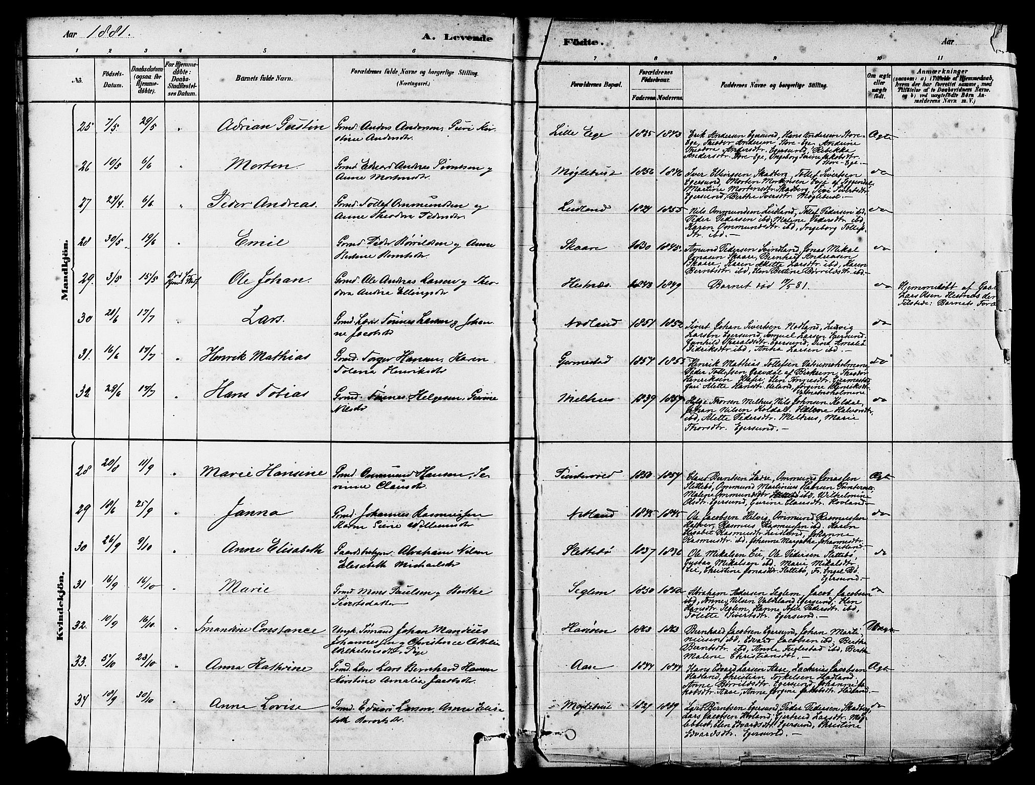 Eigersund sokneprestkontor, AV/SAST-A-101807/S08/L0017: Ministerialbok nr. A 14, 1879-1892, s. 16